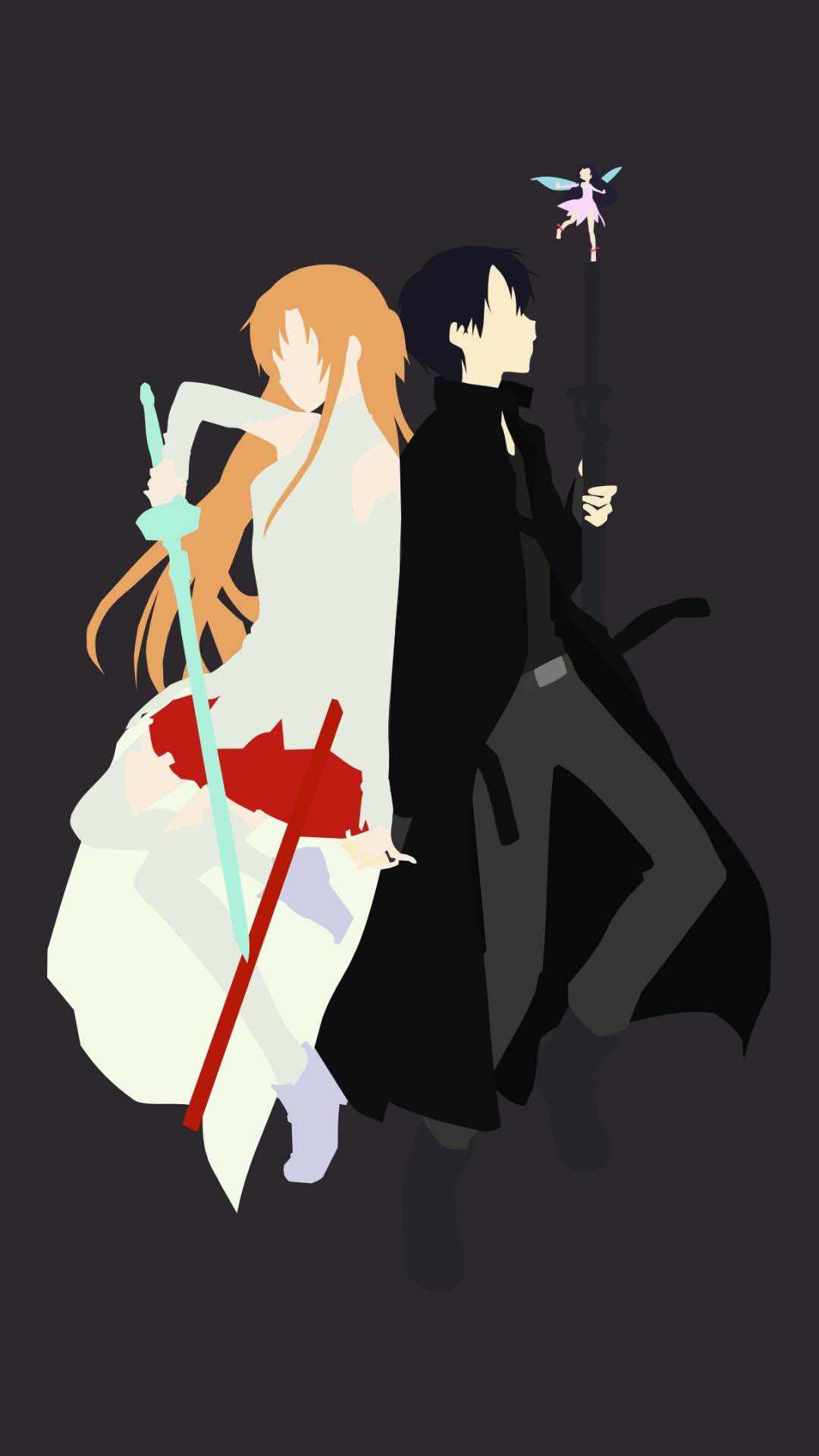 1080x1920 Asuna and Kirito Wallpaper Free HD Wallpaper