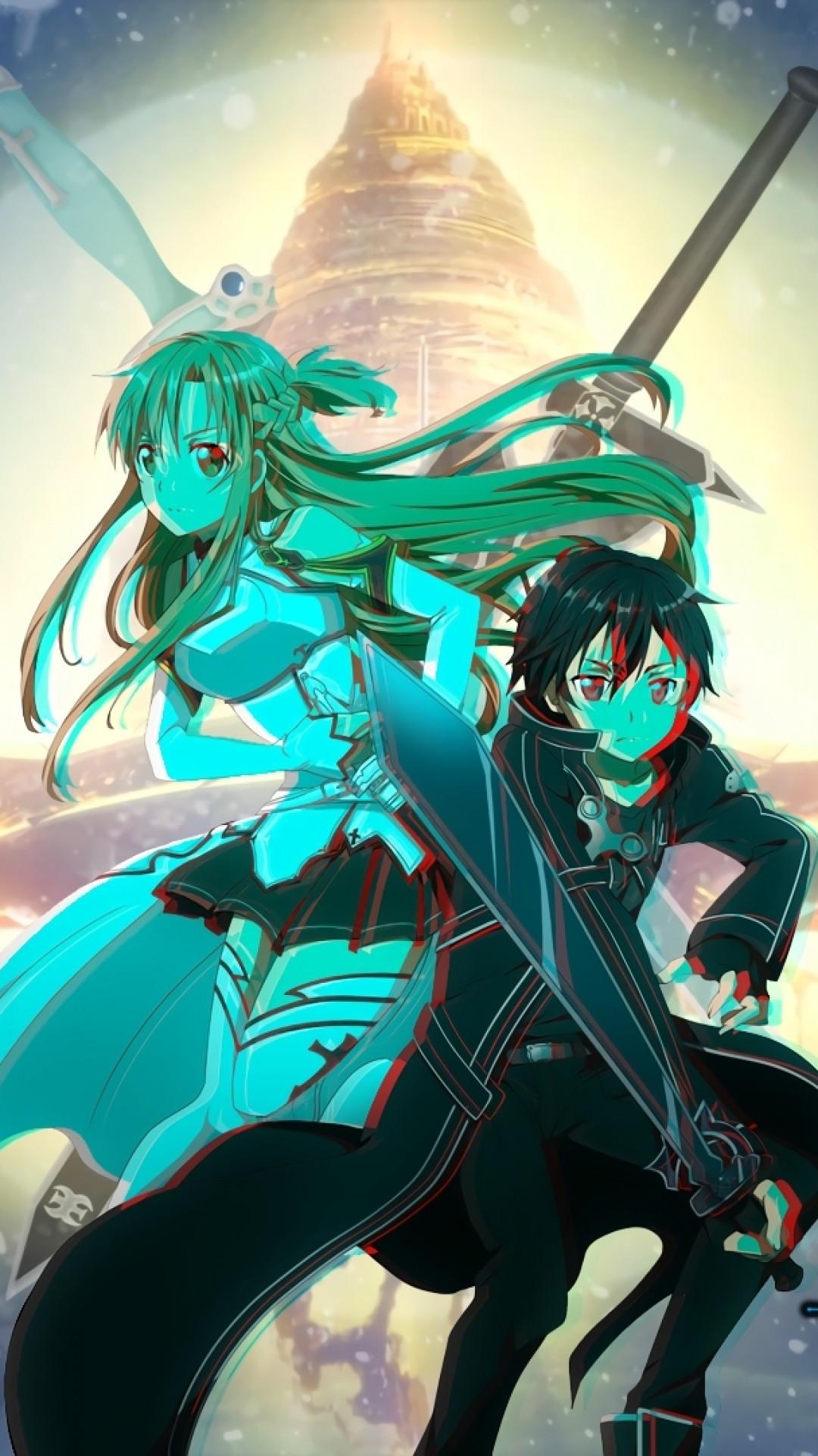 1080x1920 Download 1080x1920 Sword Art Online, Yuuki Asuna, Kirito, Sao Wallpaper for iPhone iPhone 7 Plus, iPhone 6+, Sony Xperia Z, HTC One