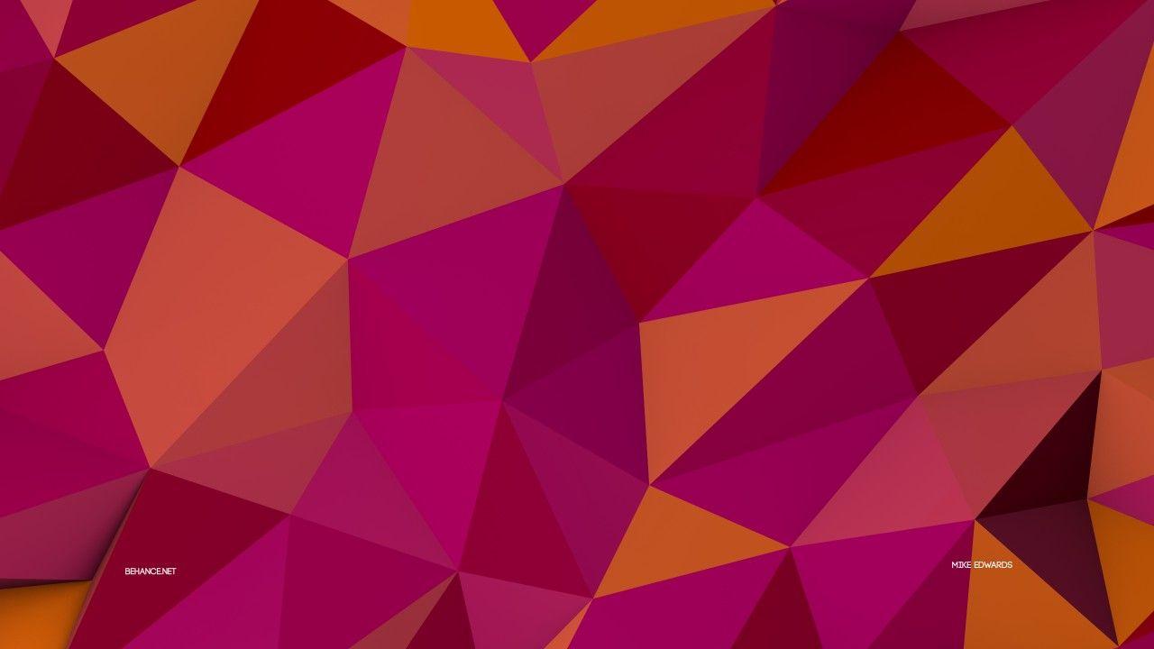 1280x720 Wallpaper polygon, 4k, 5k wallpaper, 8k, pink, orange, background