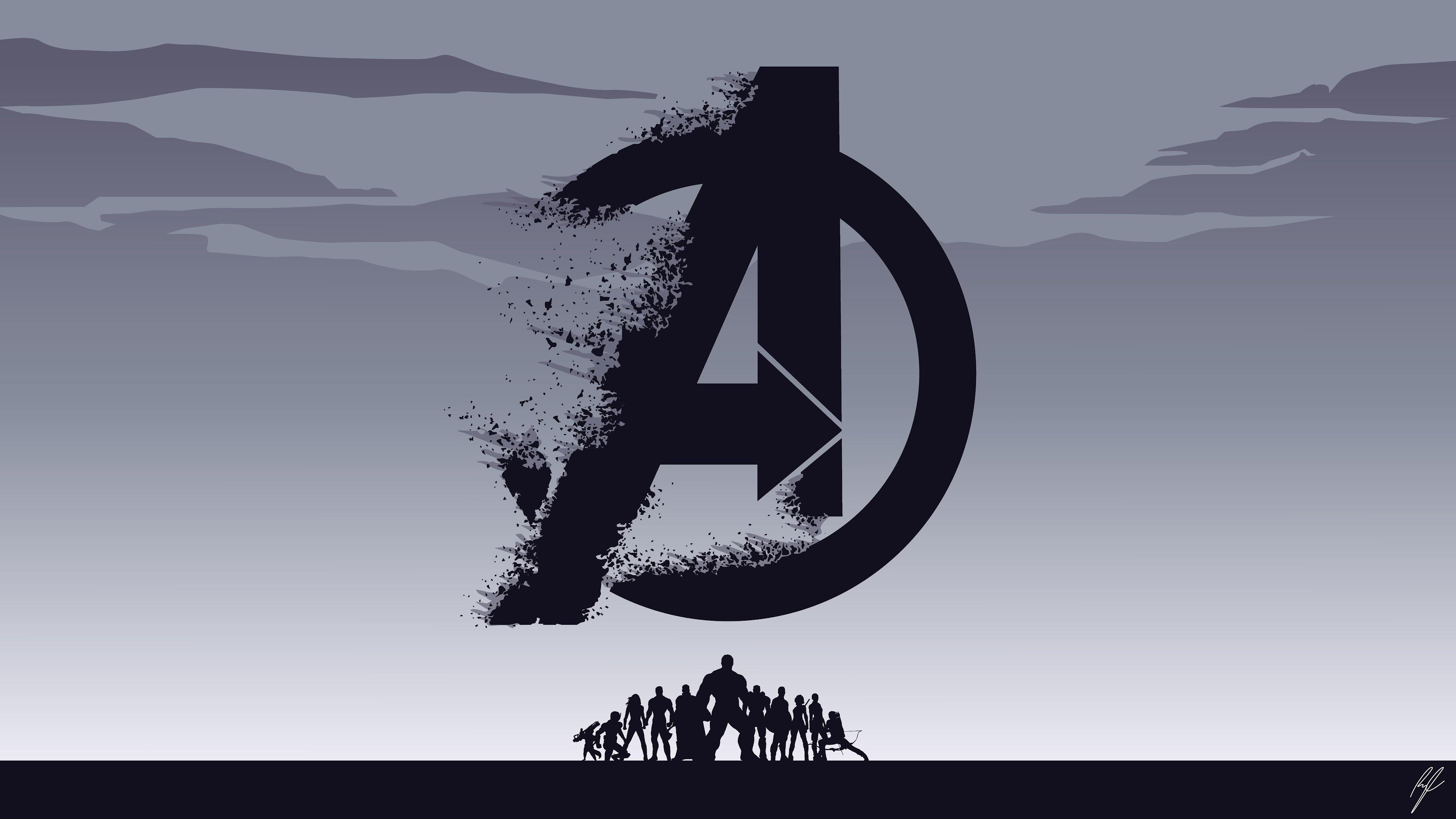 3840x2160 Avengers: Endgame Logo Minimalist 8K Wallpaper