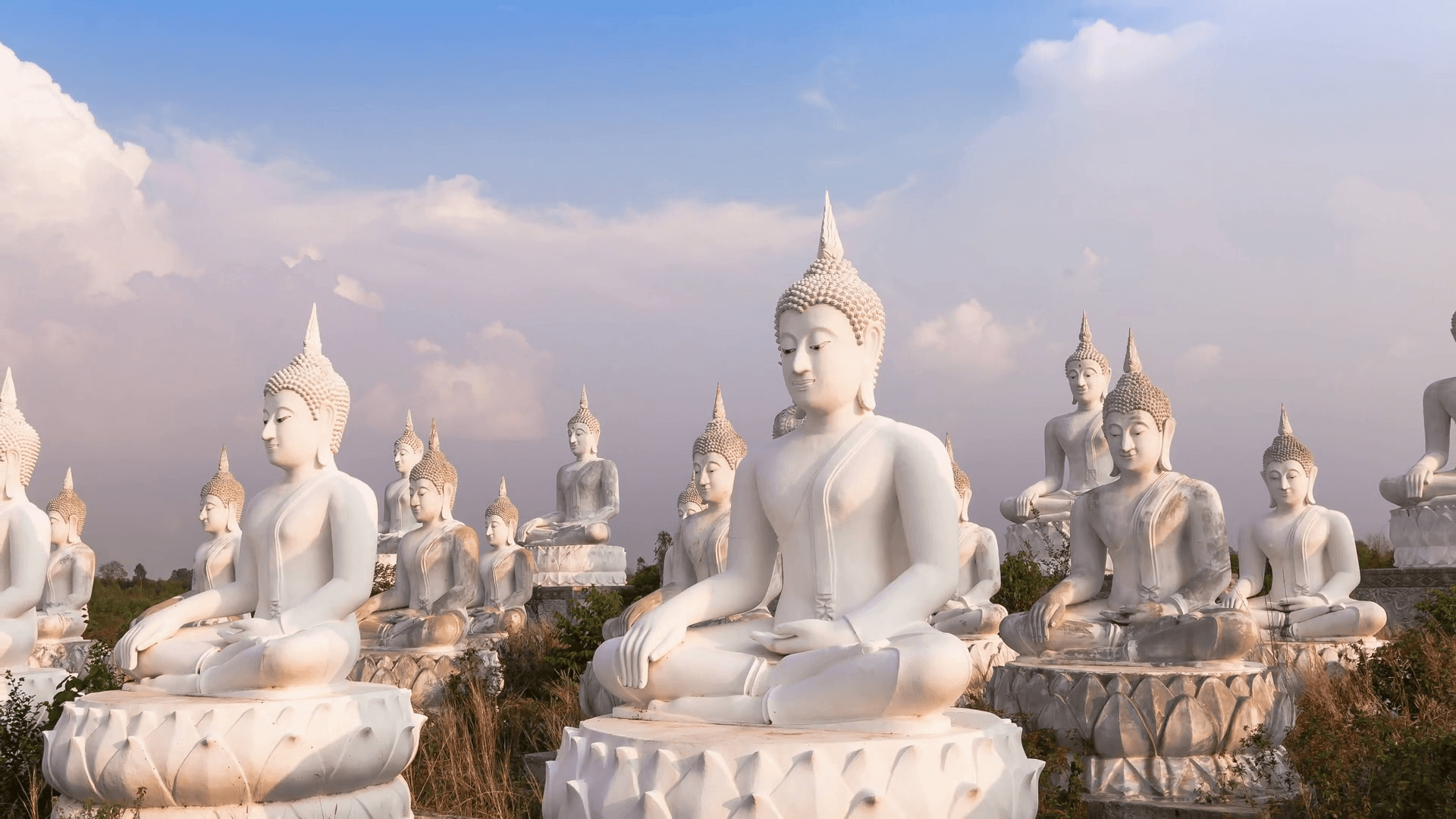 1920x1080 4K: Màu trắng thời gian trôi đi của Đức Phật, Tỉnh Sakeaw, Thái Lan, Cao