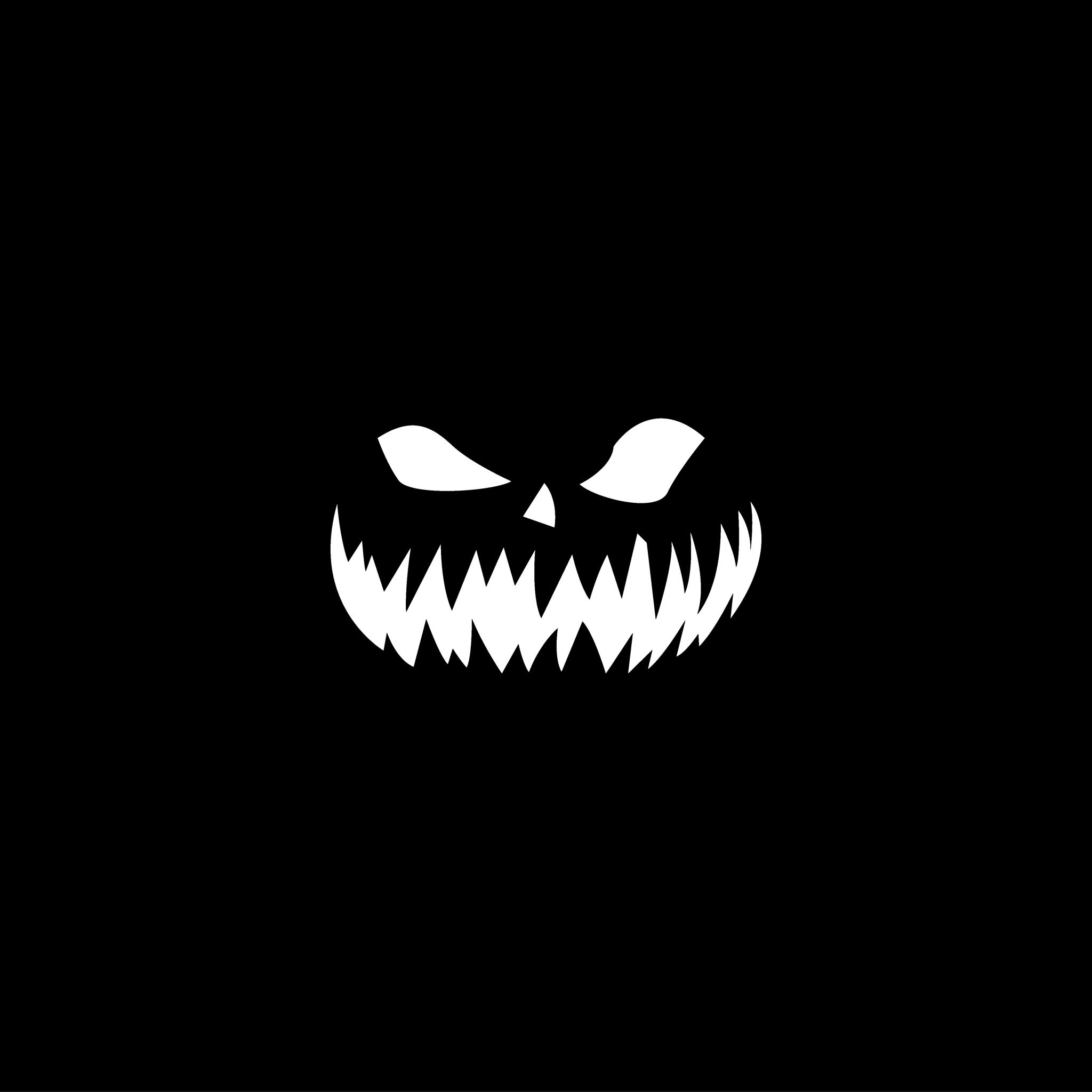 2048x2048 Halloween Black & White Minimalist iPad Air Wallpaper, HD Minimalist 4K Wallpaper, Image, Photo and Background