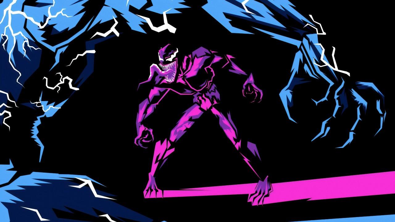 1280x720 Download 1280x720 Venom, Minimal Design, Artwork Wallpaper