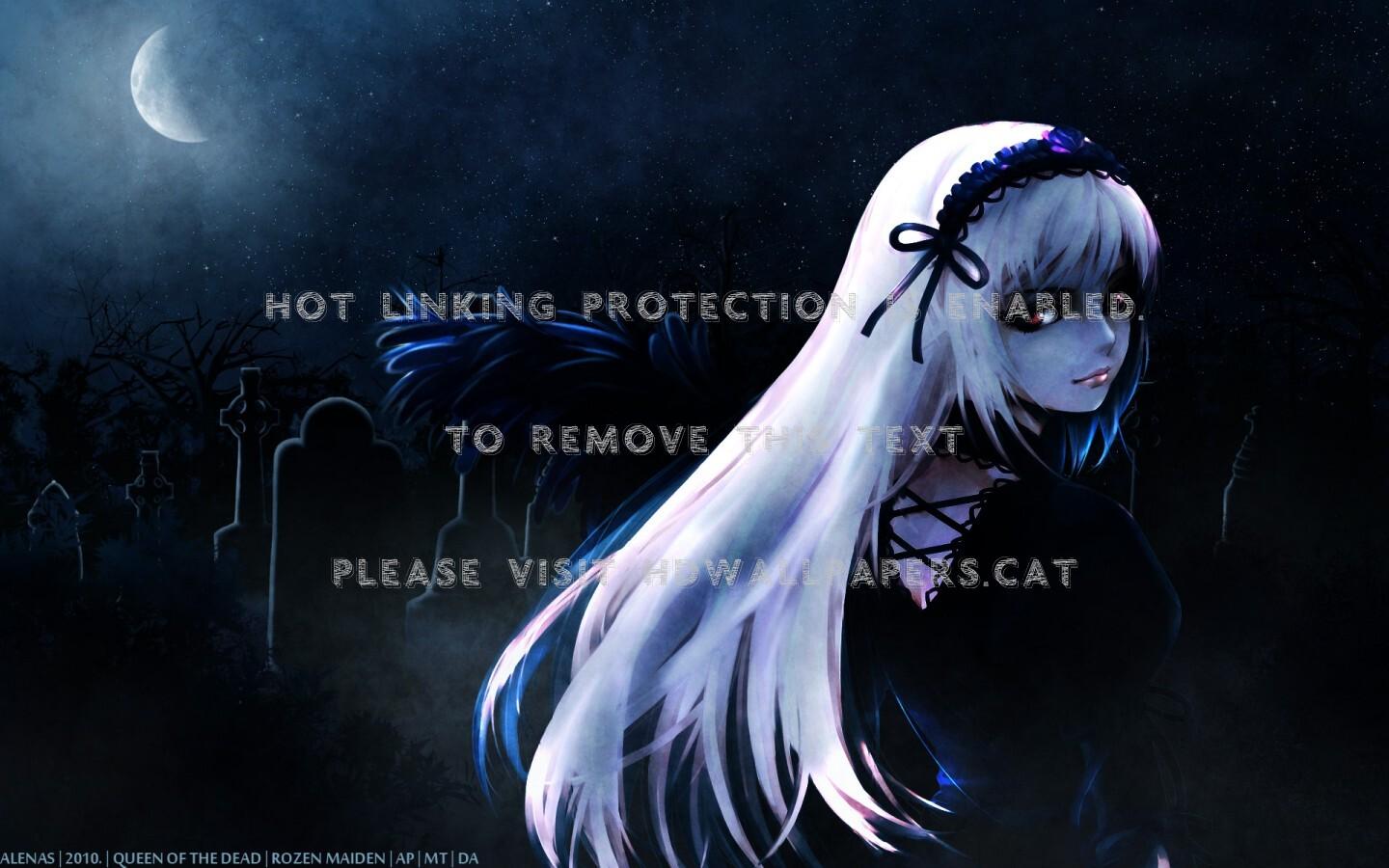 1440x900 suigintou graveyard gothic anime girl dark