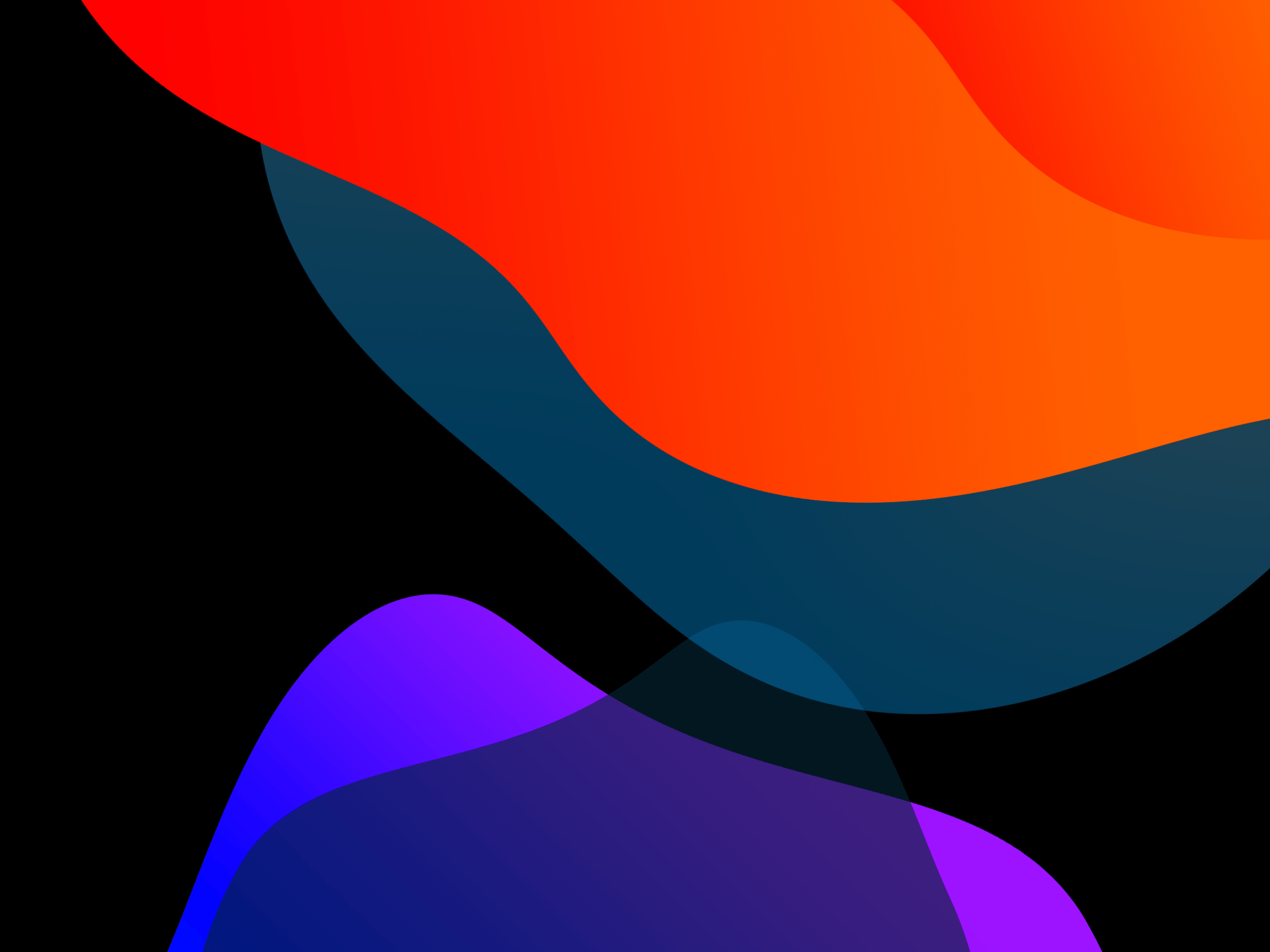 2048x1536 iOS 13 Wallpaper 4K, Stock, Multicolor, Black background, iPad, HD, Gradients