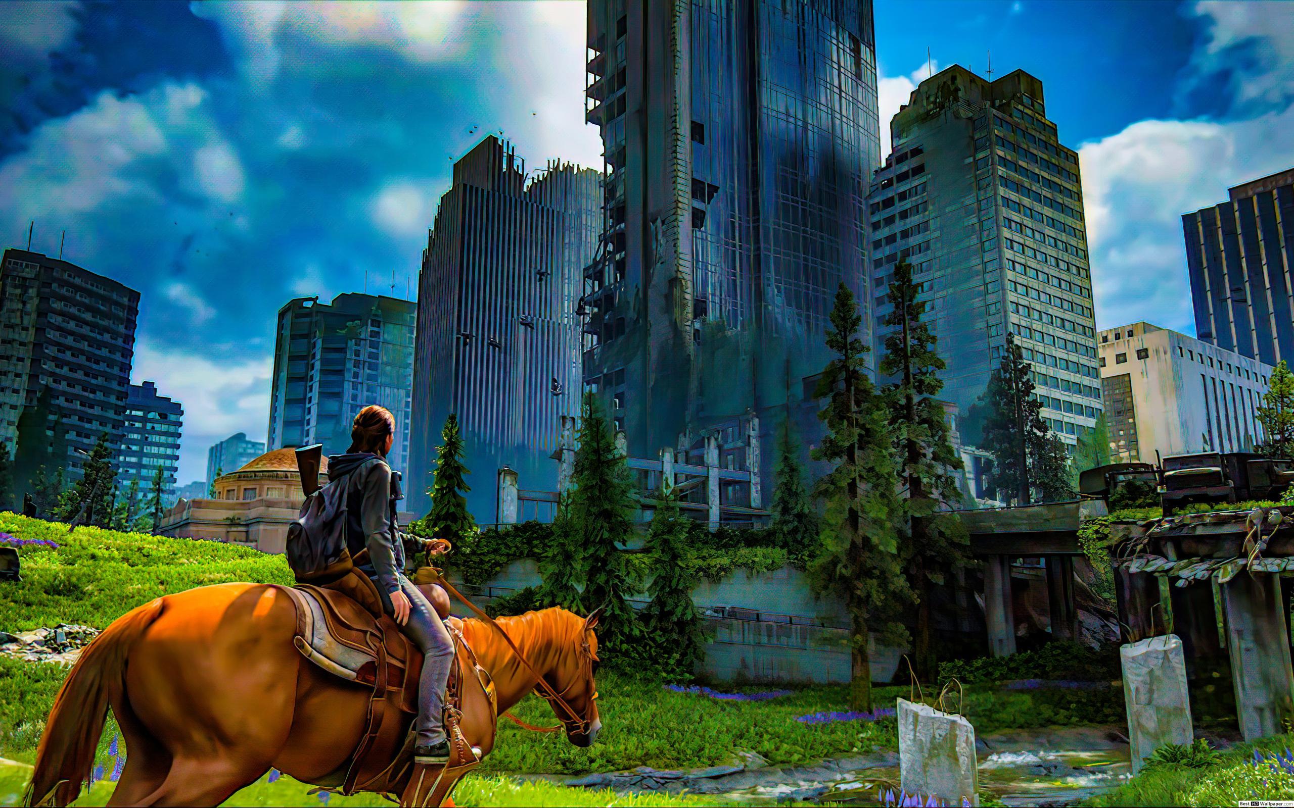 2560x1600 The Last Of Us 2K 4K. wallpaper. Ellie with horse city HD wallpaper download