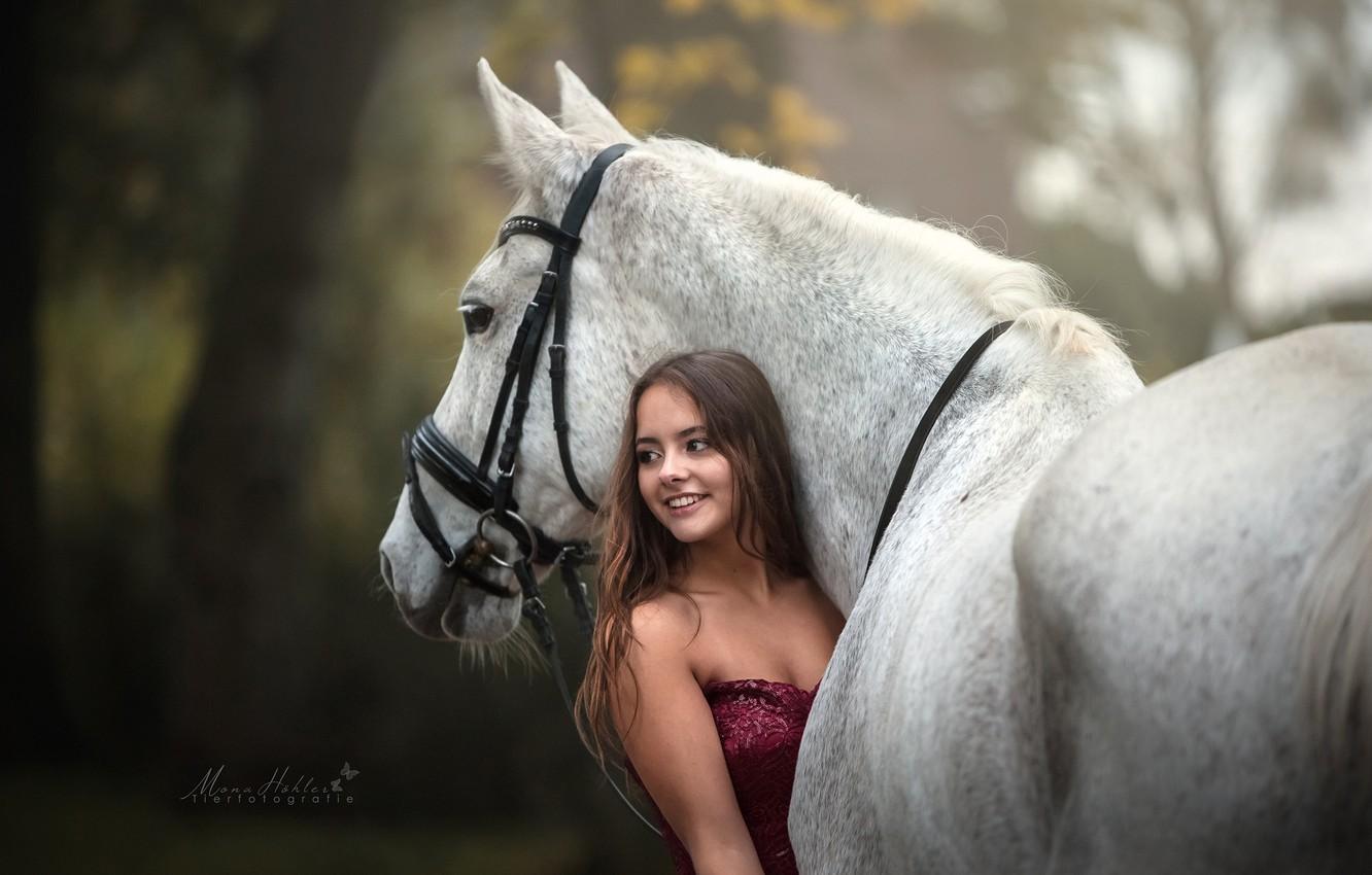 1332x850 Wallpaper girl, horse, horse image for desktop, section настроения