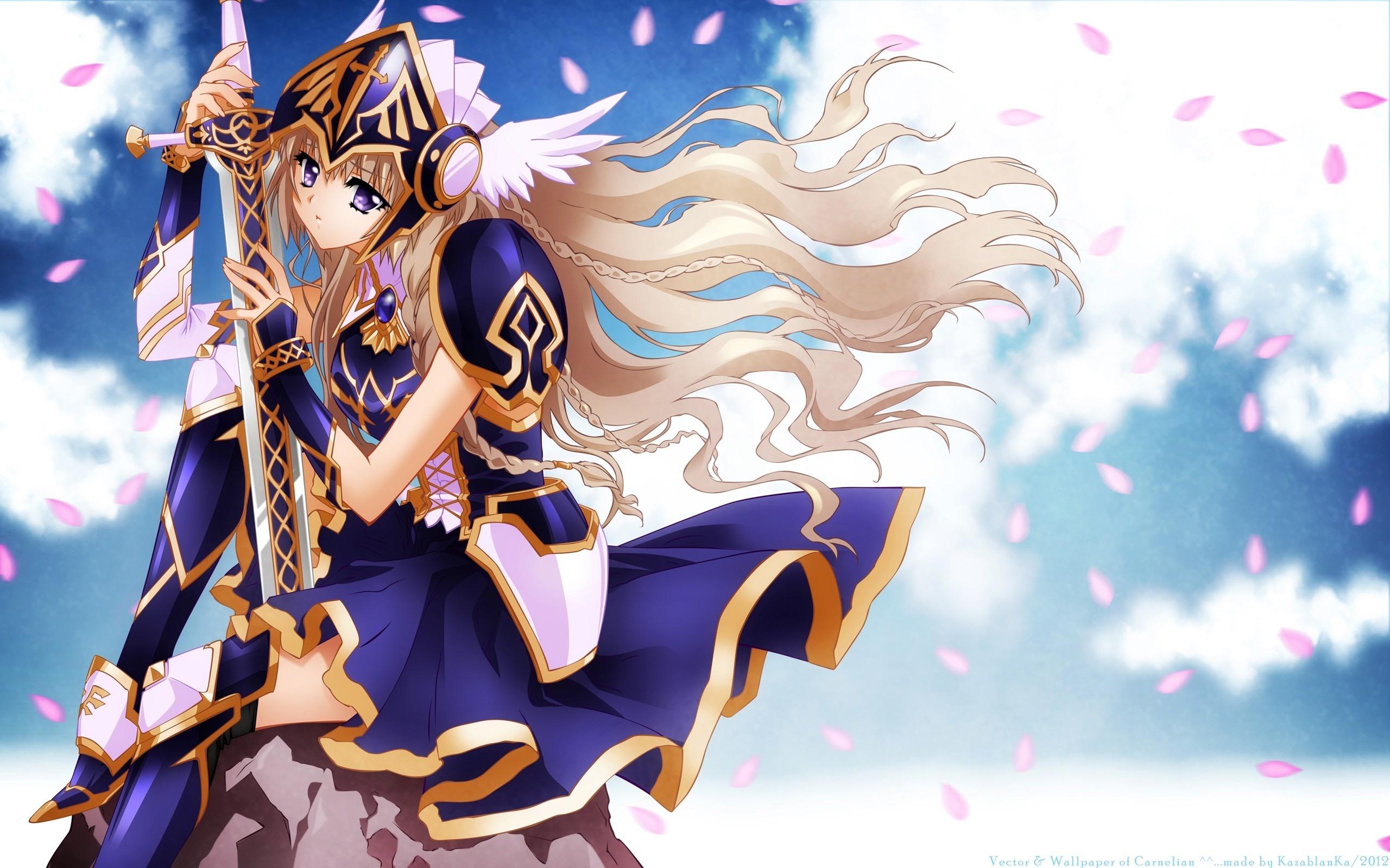 2560x1600 Wallpaper Beautiful anime girl, warrior, sword, wind 2560x1600 HD Picture, Image