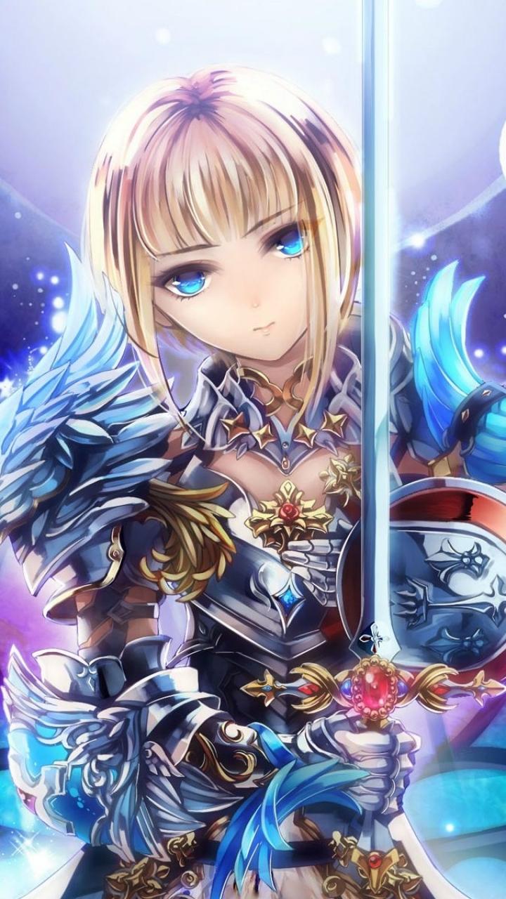 720x1280 Warrior Badass Anime Girl