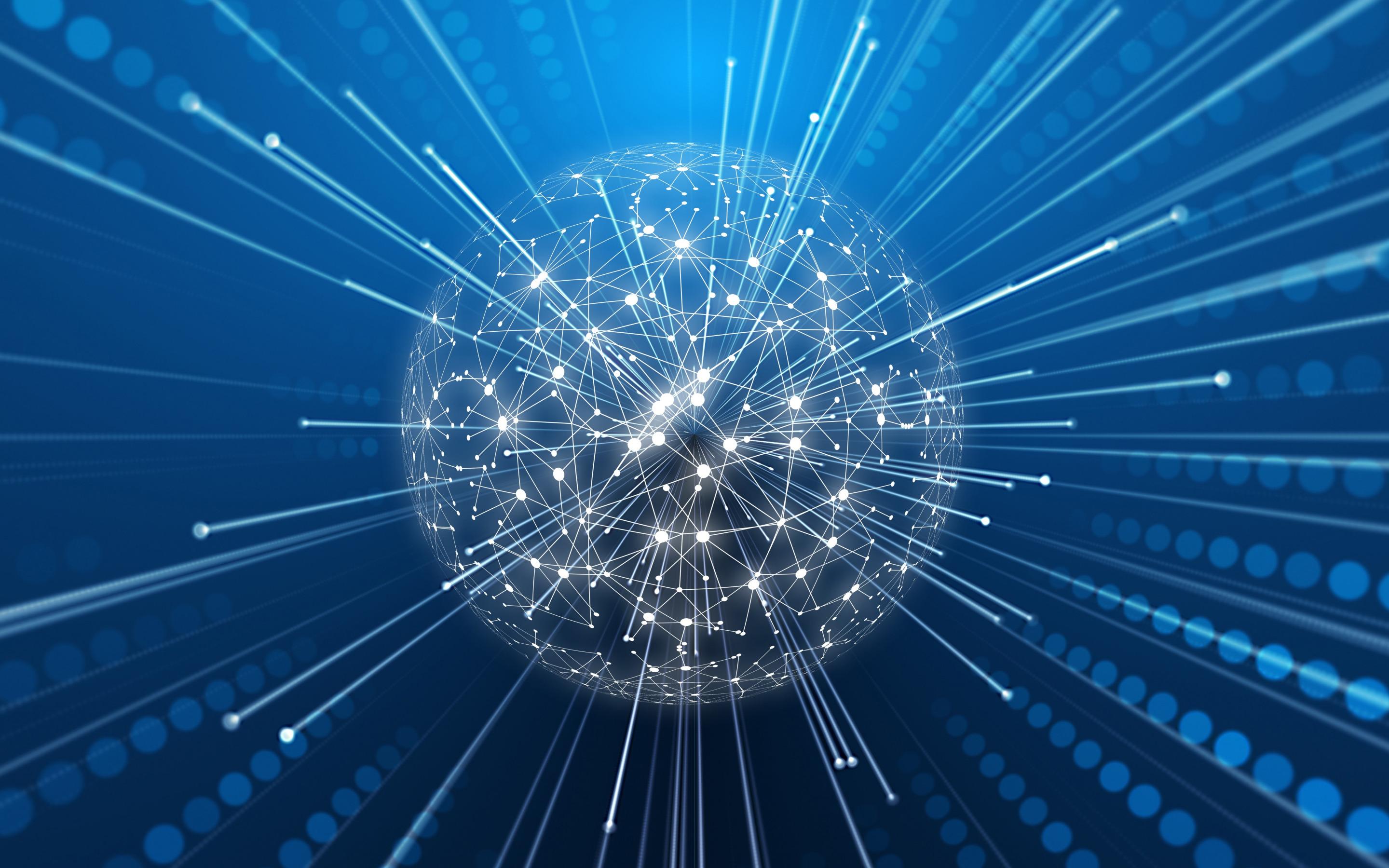 2880x1800 Download wallpaper network technology concepts, global networks, ball of lines, blue technology background, internet, networking, communication concepts for desktop with resolution 2880x1800. High Quality HD picture wallpaper