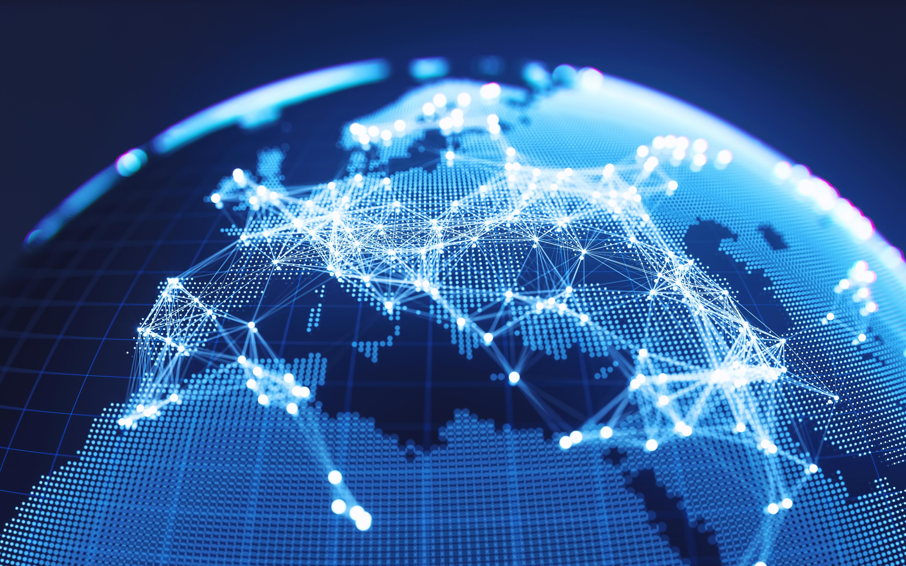 3840x2400 Download wallpaper 4k, 3D globe, Earth, network, creative, globe for desktop with resolution 3840x2400. High Quality HD picture wallpaper
