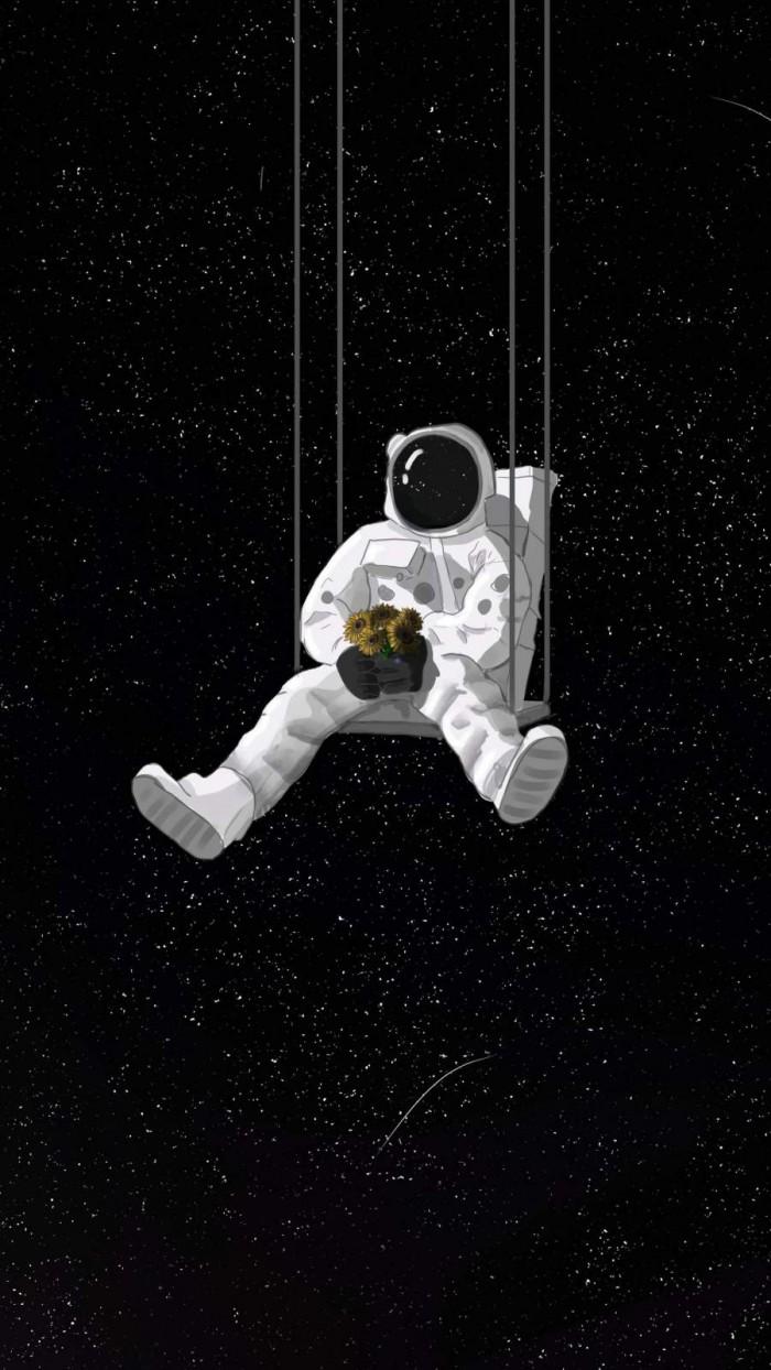 700x1244 Astronaut Artwork IPhone Wallpaper