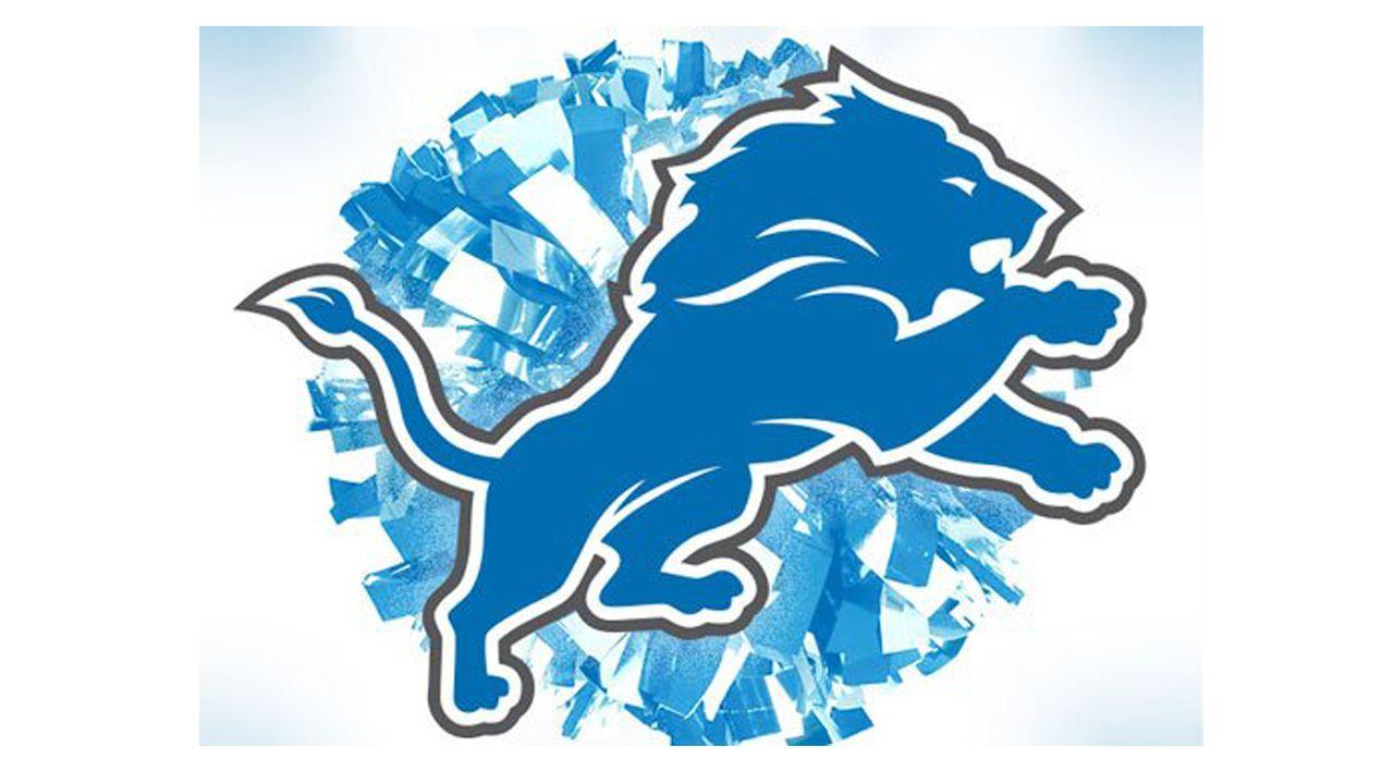 Download Detroit Lions Blue Honeycomb Logo Wallpaper