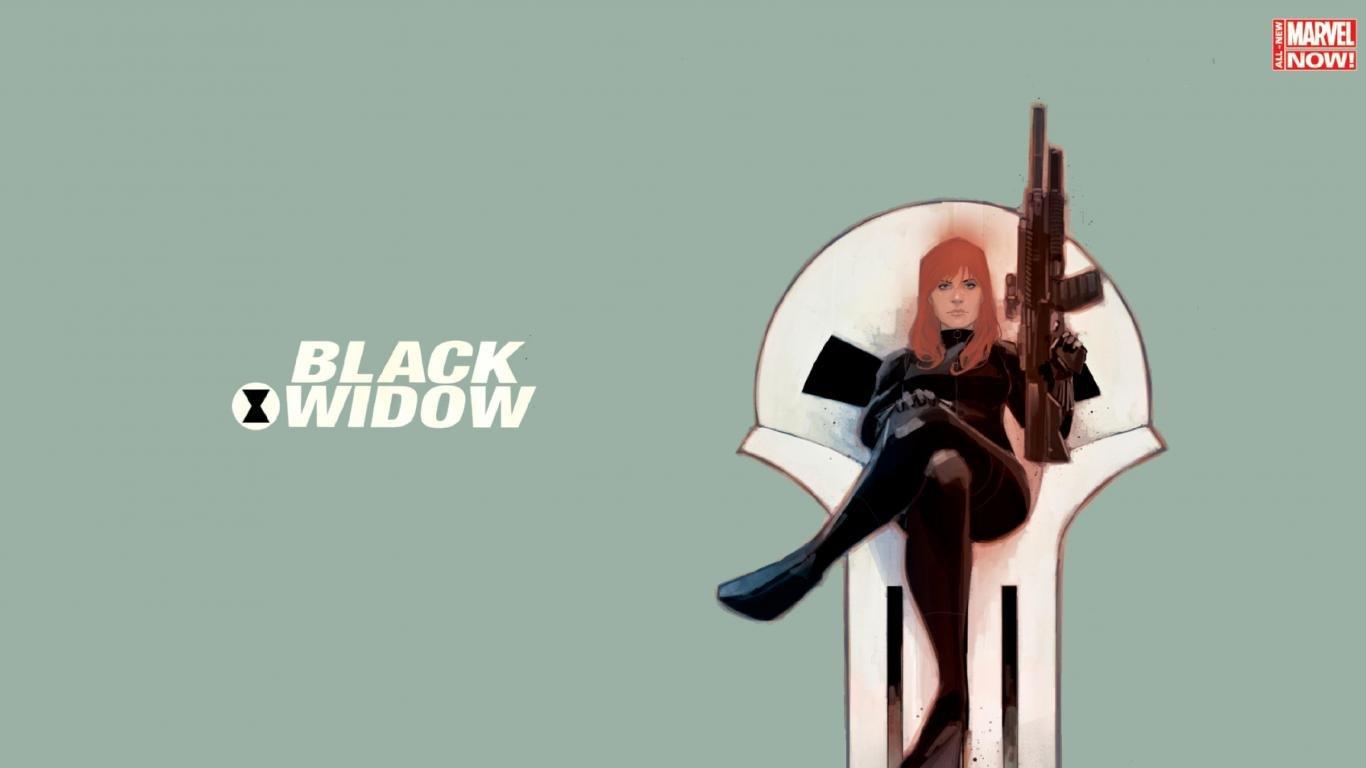 1366x768 Download laptop Black Widow computer wallpaper for free