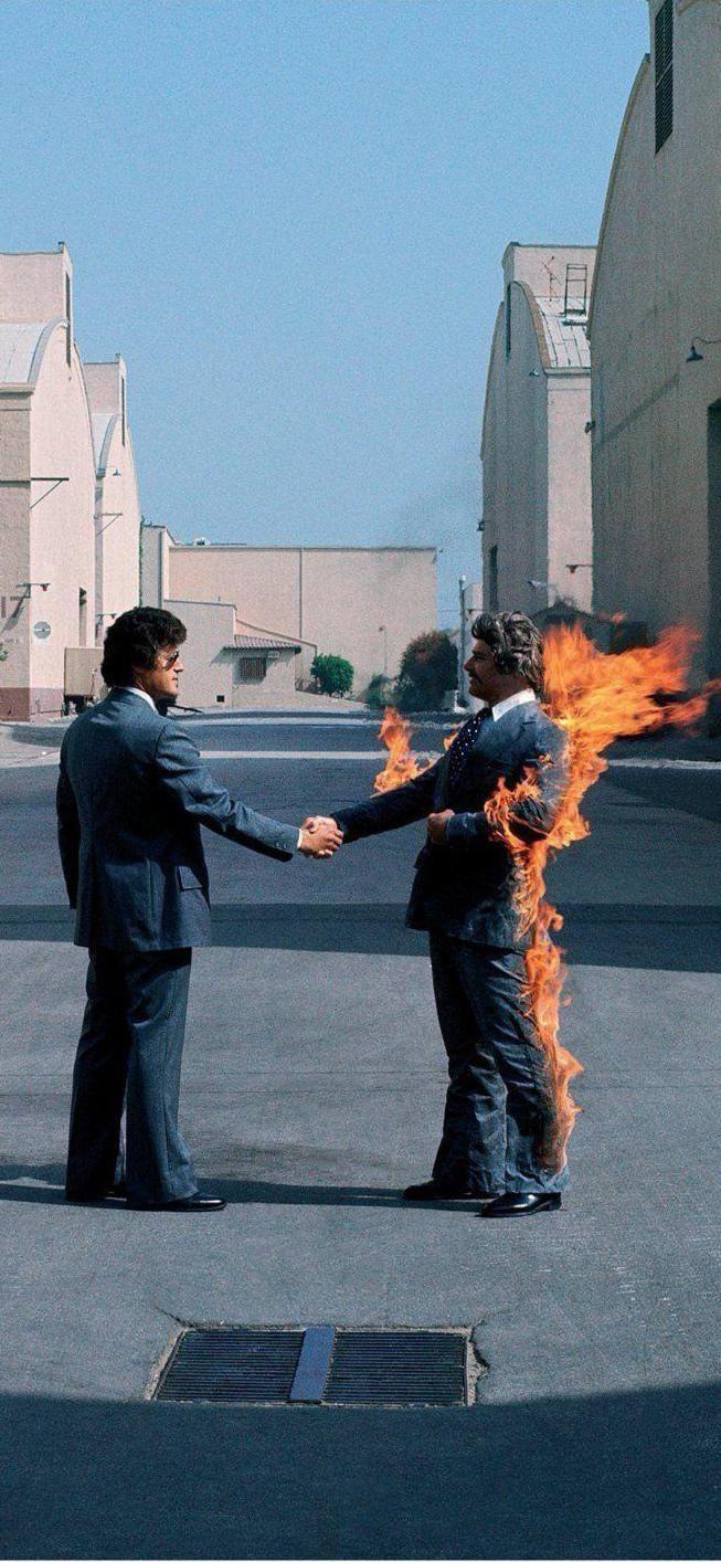 653x1414 Wish you were here album cover by pink Floyd as a wallpaper