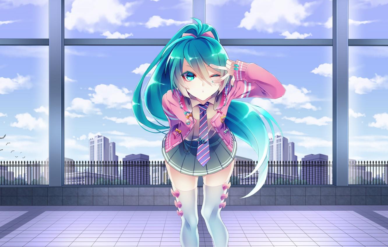 1332x850 Wallpaper girl, vocaloid, hatsune miku, anime image for desktop, section арт