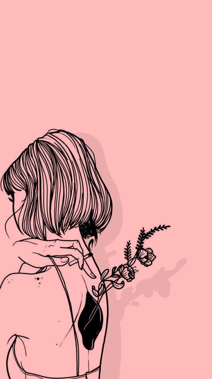 719x1280 Aesthetic Girl Drawing Sad Wallpaper Portal