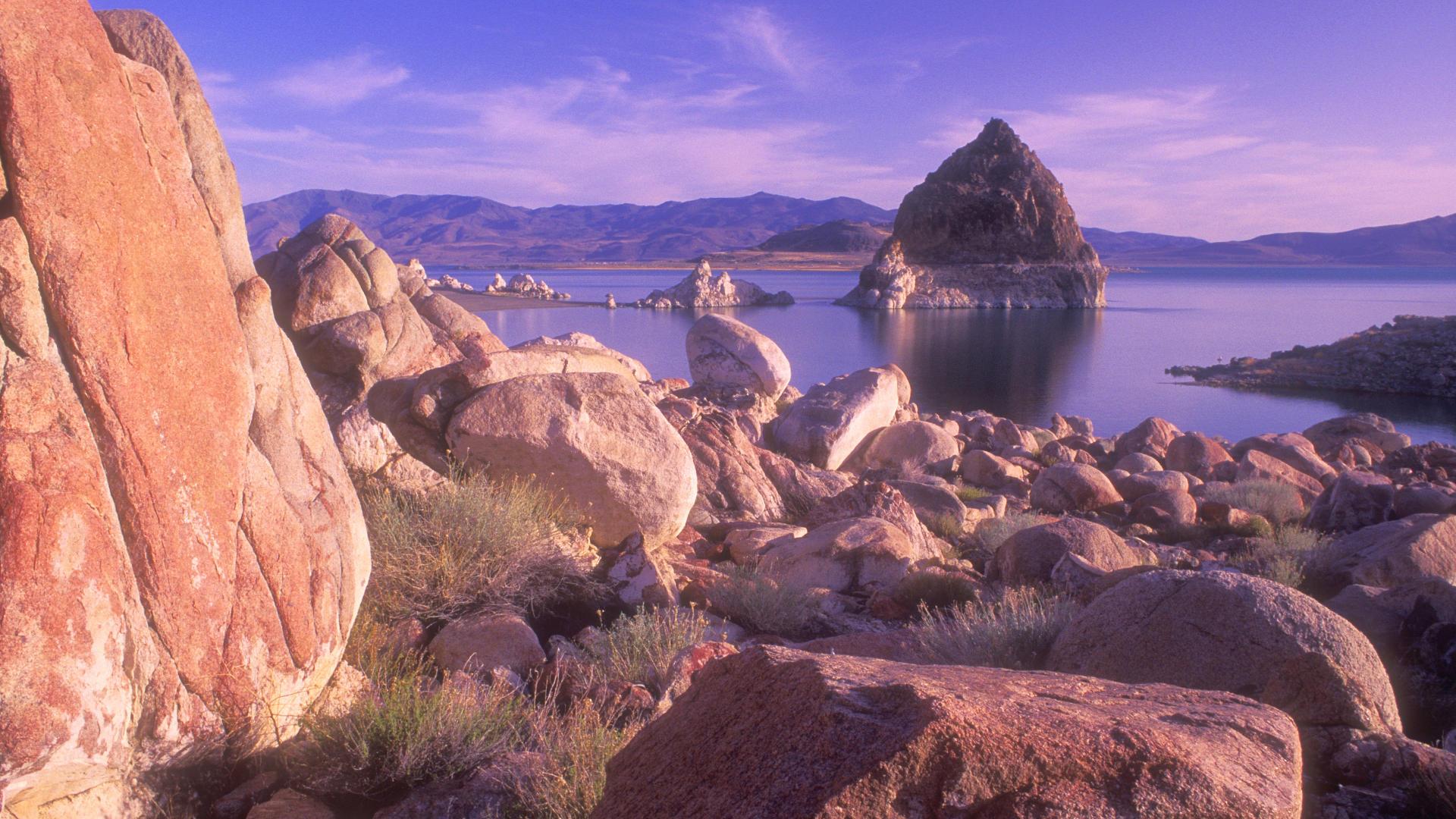 1920x1080 Nevada, pyramid, shores, lake, rocky, scenery, desktop, background, summer, beautiful, nature