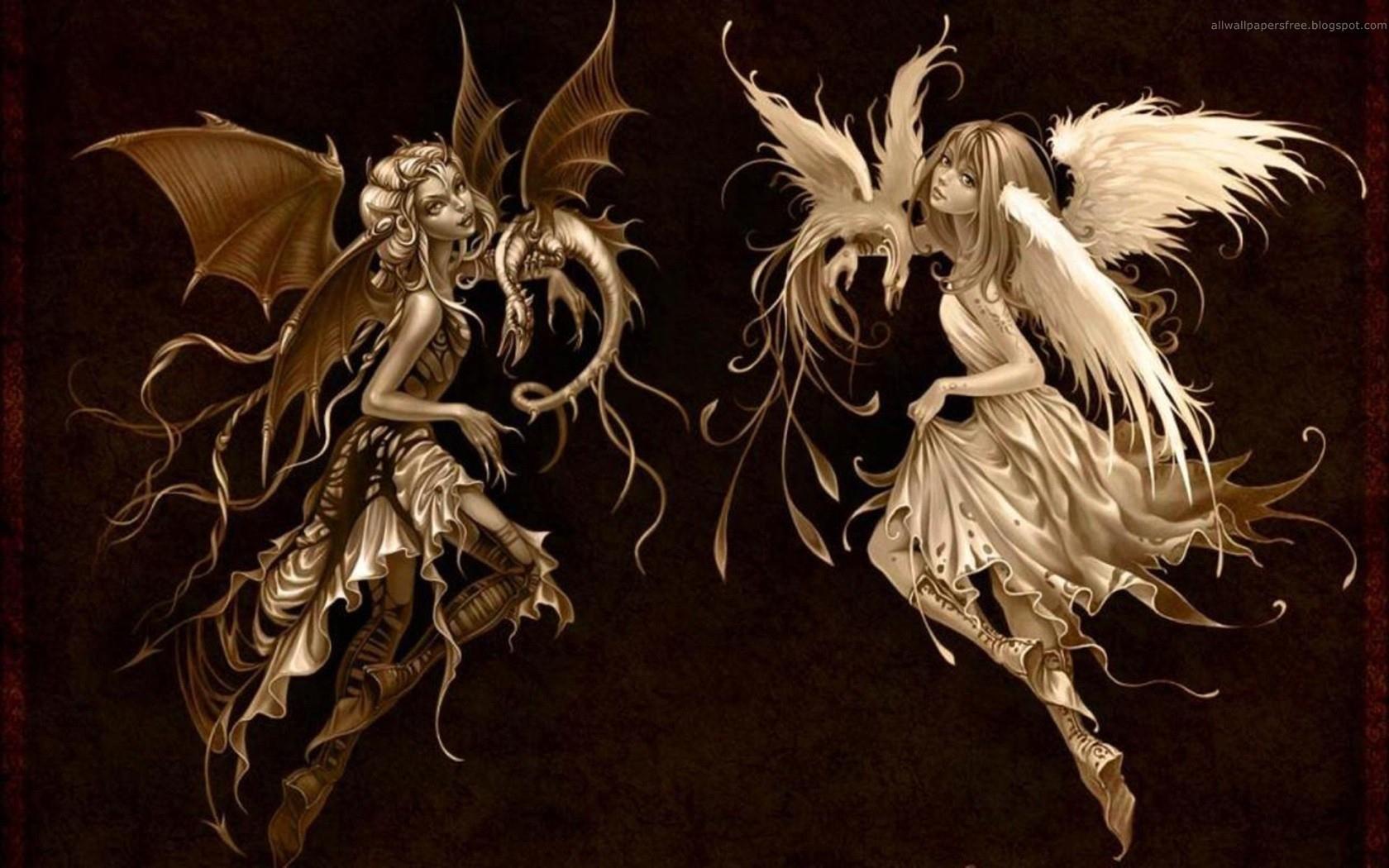 1680x1050 Black and white angels Desktop wallpaper 1680x1050