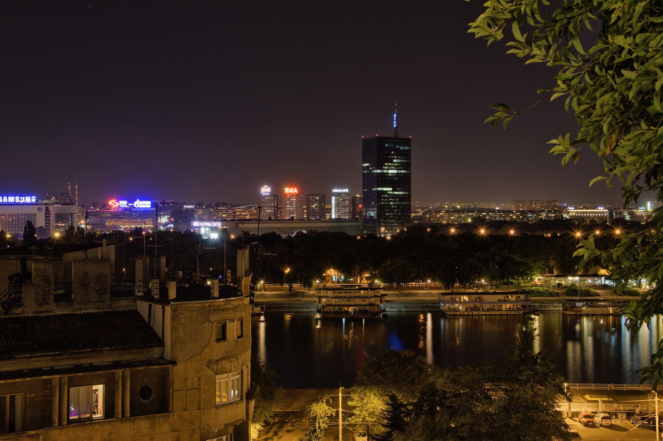 2284x1520 Belgrade, Serbia, Night, Canal. Mocah HD Wallpaper