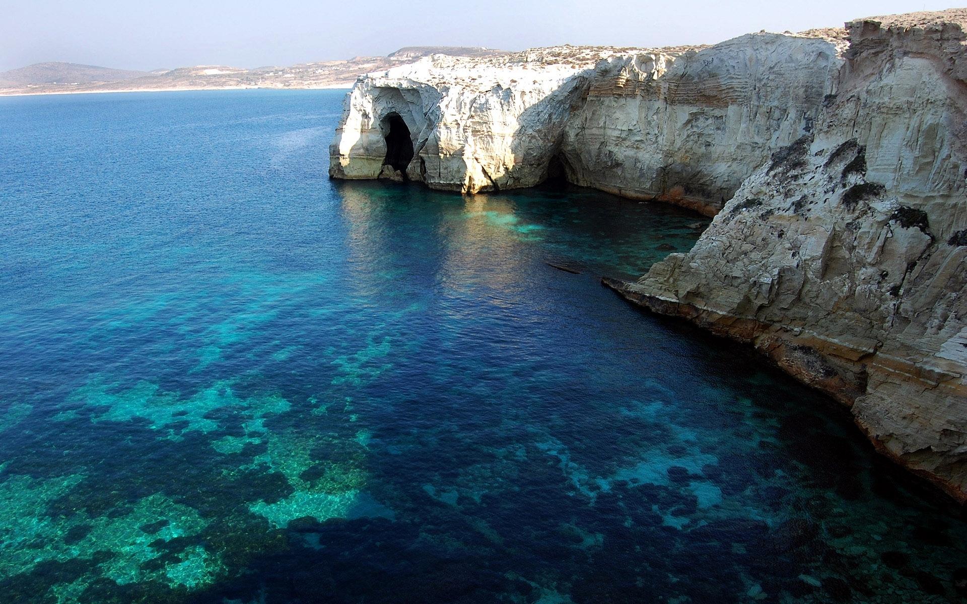 1920x1200 Cliffs & Ocean Greece wallpaper. Cliffs & Ocean Greece