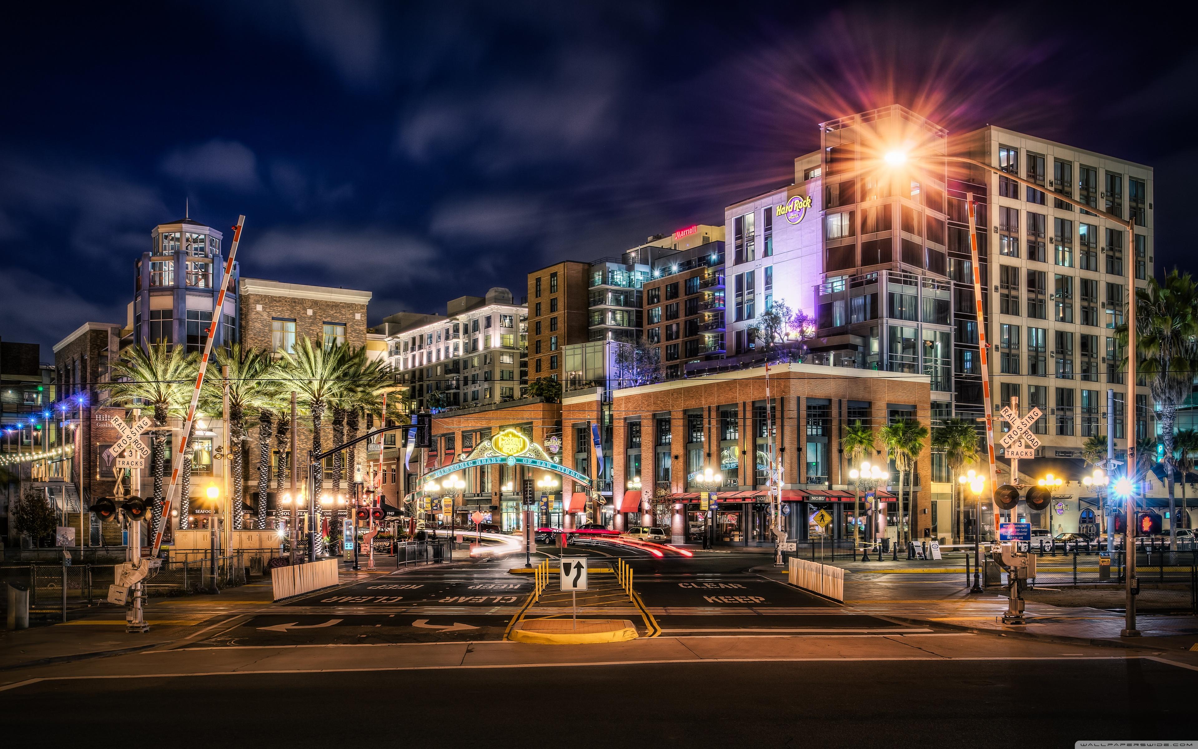 3840x2400 Gaslamp Quarter neighborhood in San Diego, California Ultra HD Desktop Background Wallpaper for : Widescreen & UltraWide Desktop & Laptop : Multi Display, Dual Monitor : Tablet