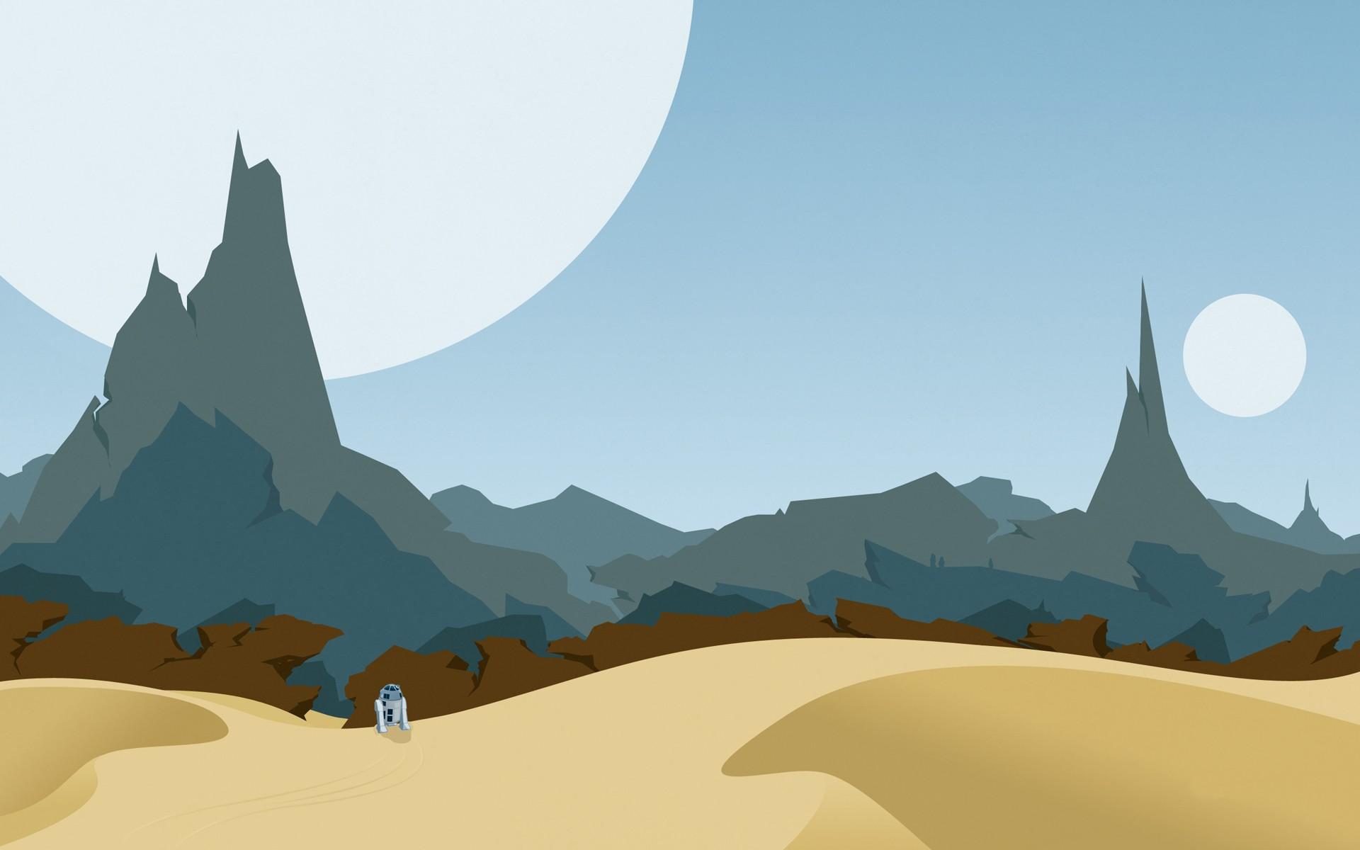 1920x1200 Star Wars Minimalism Nature R2 D2