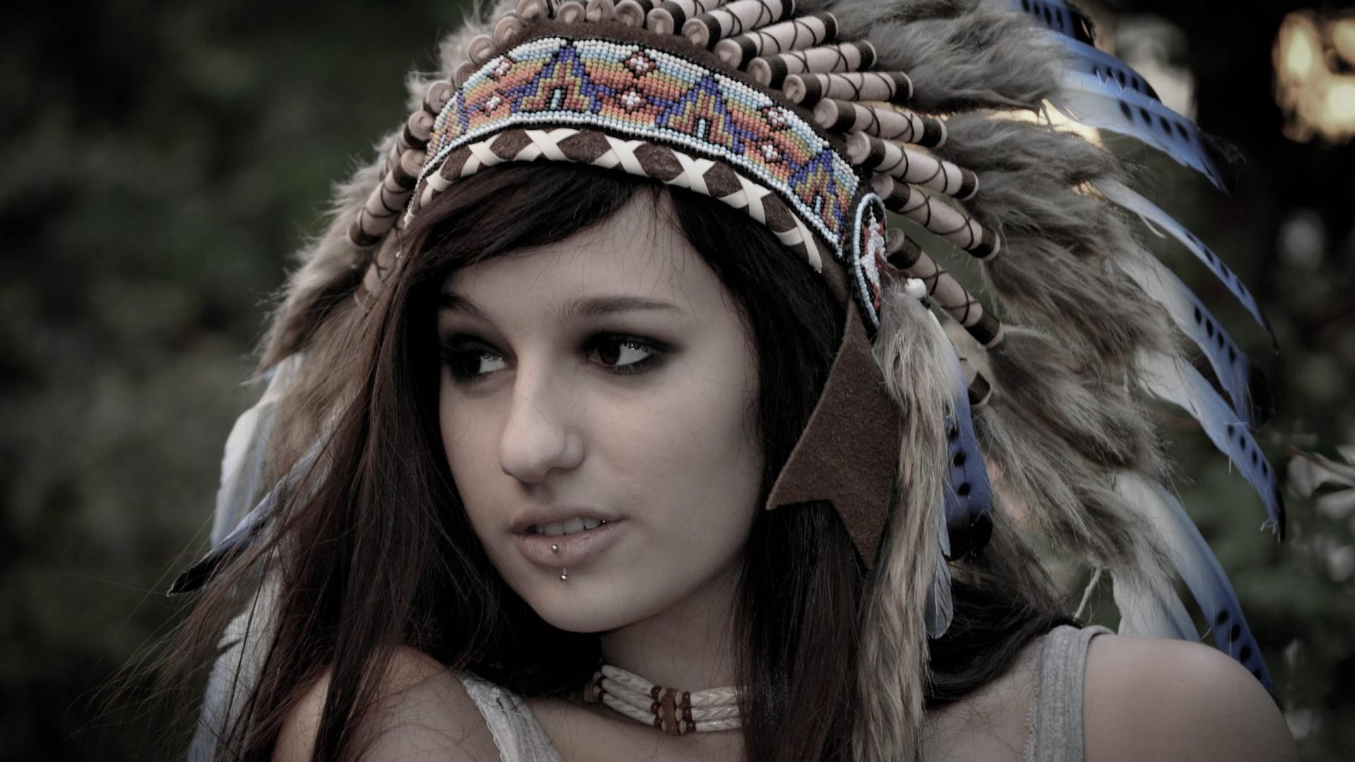 1920x1080 Headdress Girl Native Americans