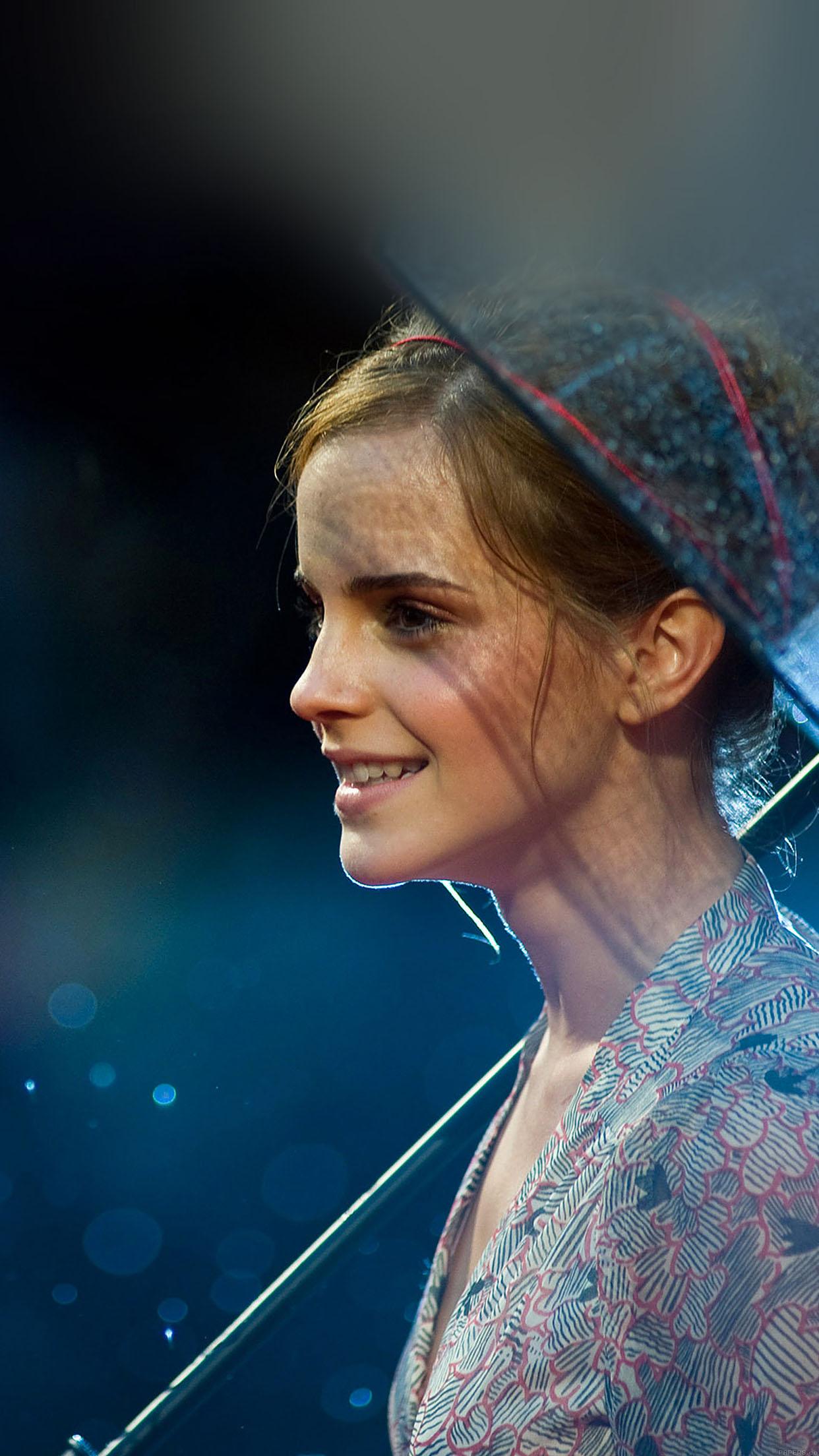 1242x2208 Wallpaper Emma Watson In Rain Girl Film Face