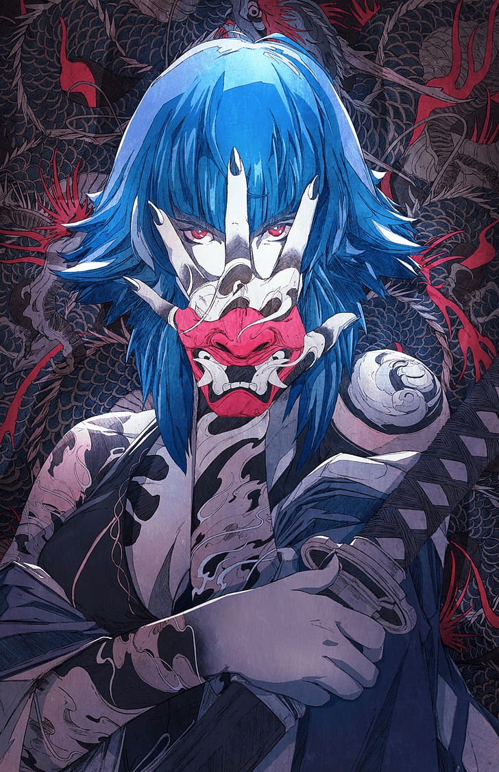 728x1125 Oni Girl Wallpaper