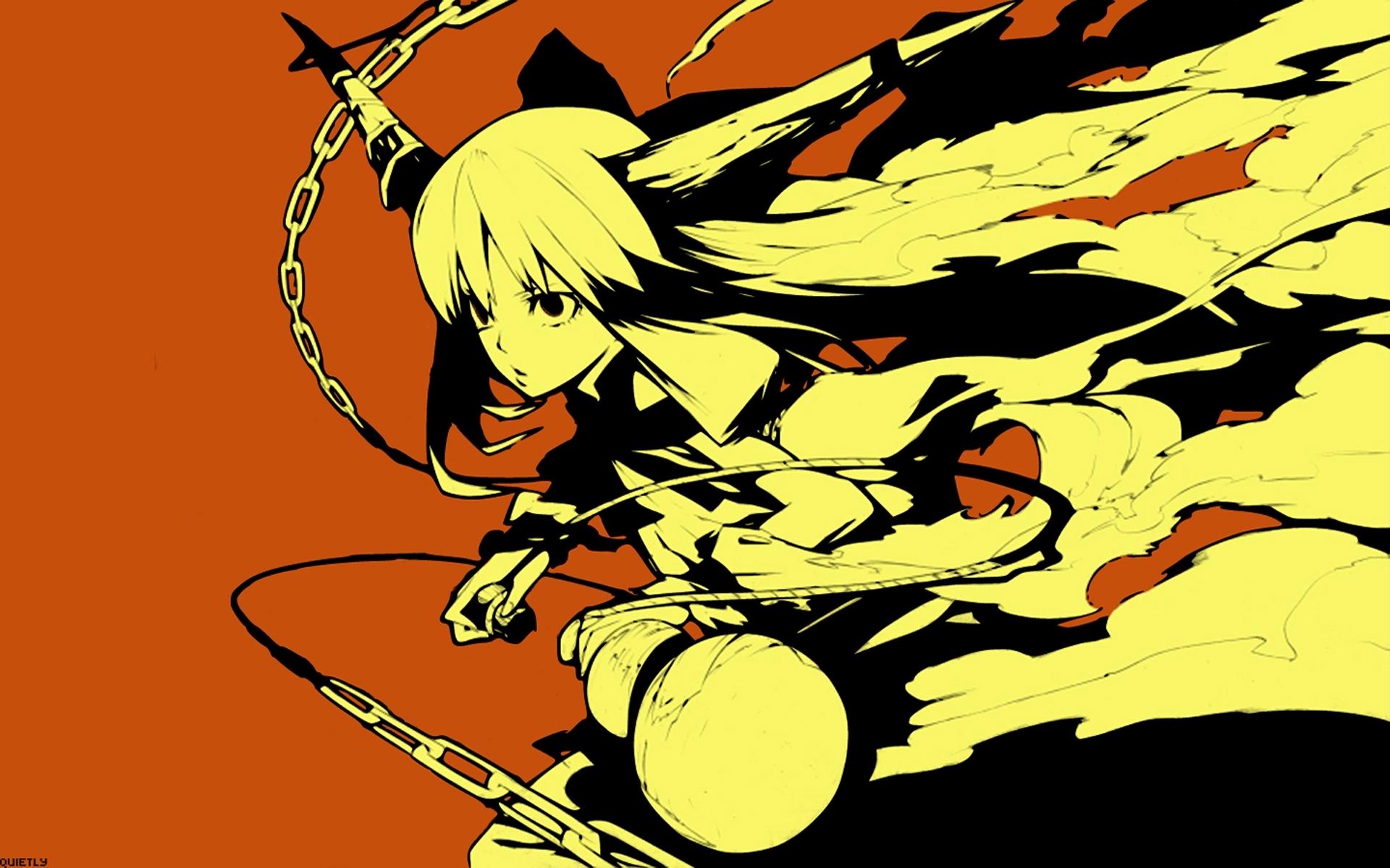 1920x1200 touhou demons horns oni ibuki suika anime girls