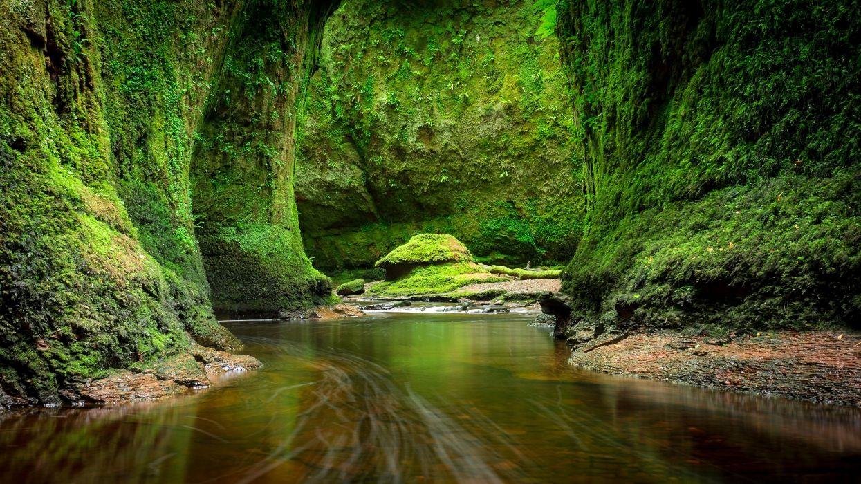 1245x700 Scotland Rivers Crag Moss Craighat Nature wallpaperx1400