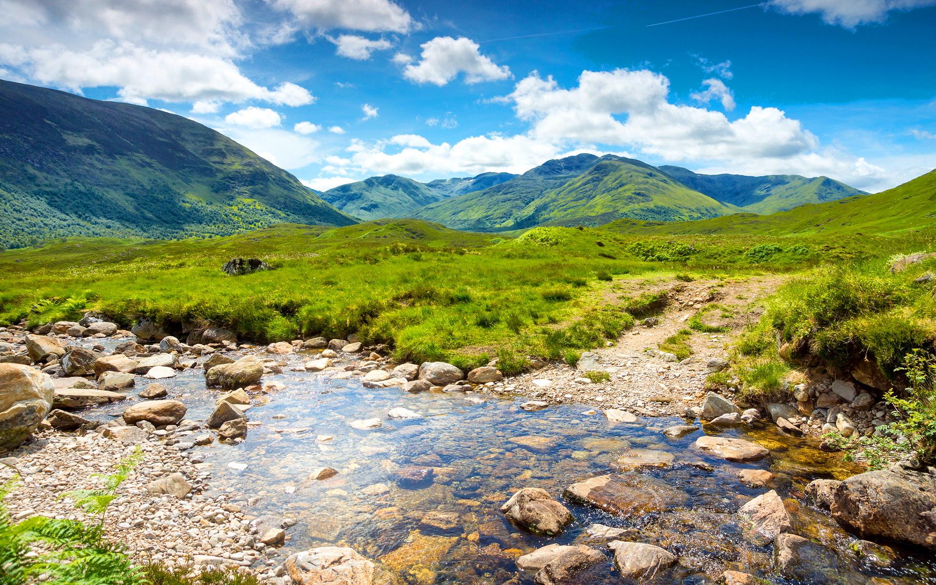 1920x1200 Green valley scotland
