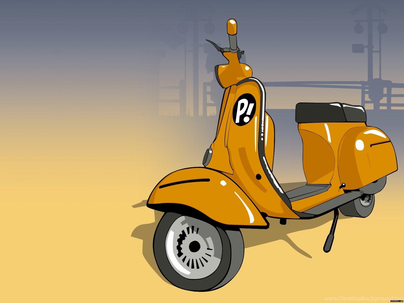 1600x1200 Vespa Scooter Cartoon Exclusive HD Wallpaper Desktop Background