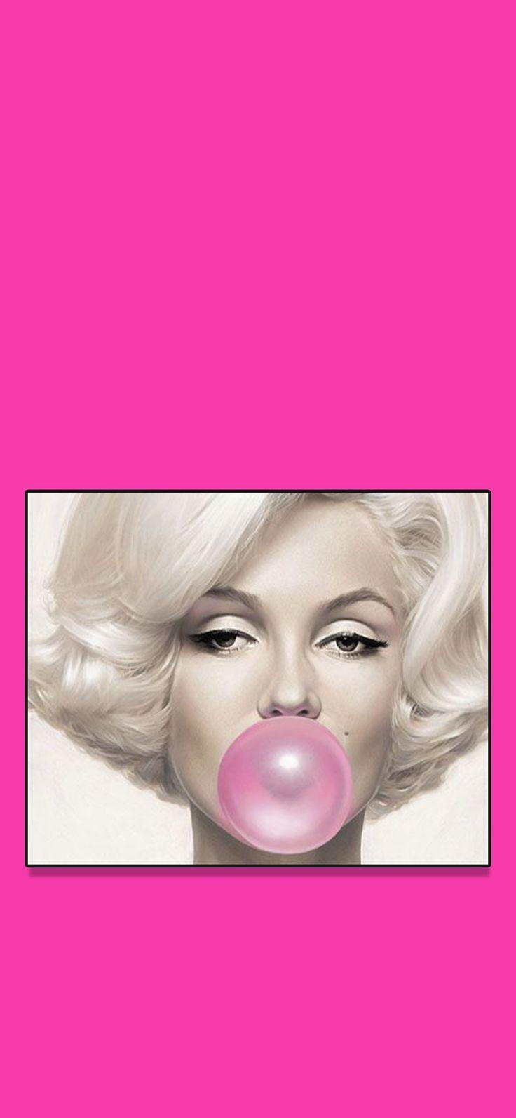 736x1593 Wallpaper, Background, HD, iPhone, Android, Minimal, Marilyn Monroe, bubble gum, pink. Marilyn monroe wallpaper, Thank you wallpaper, Pink easter wallpaper