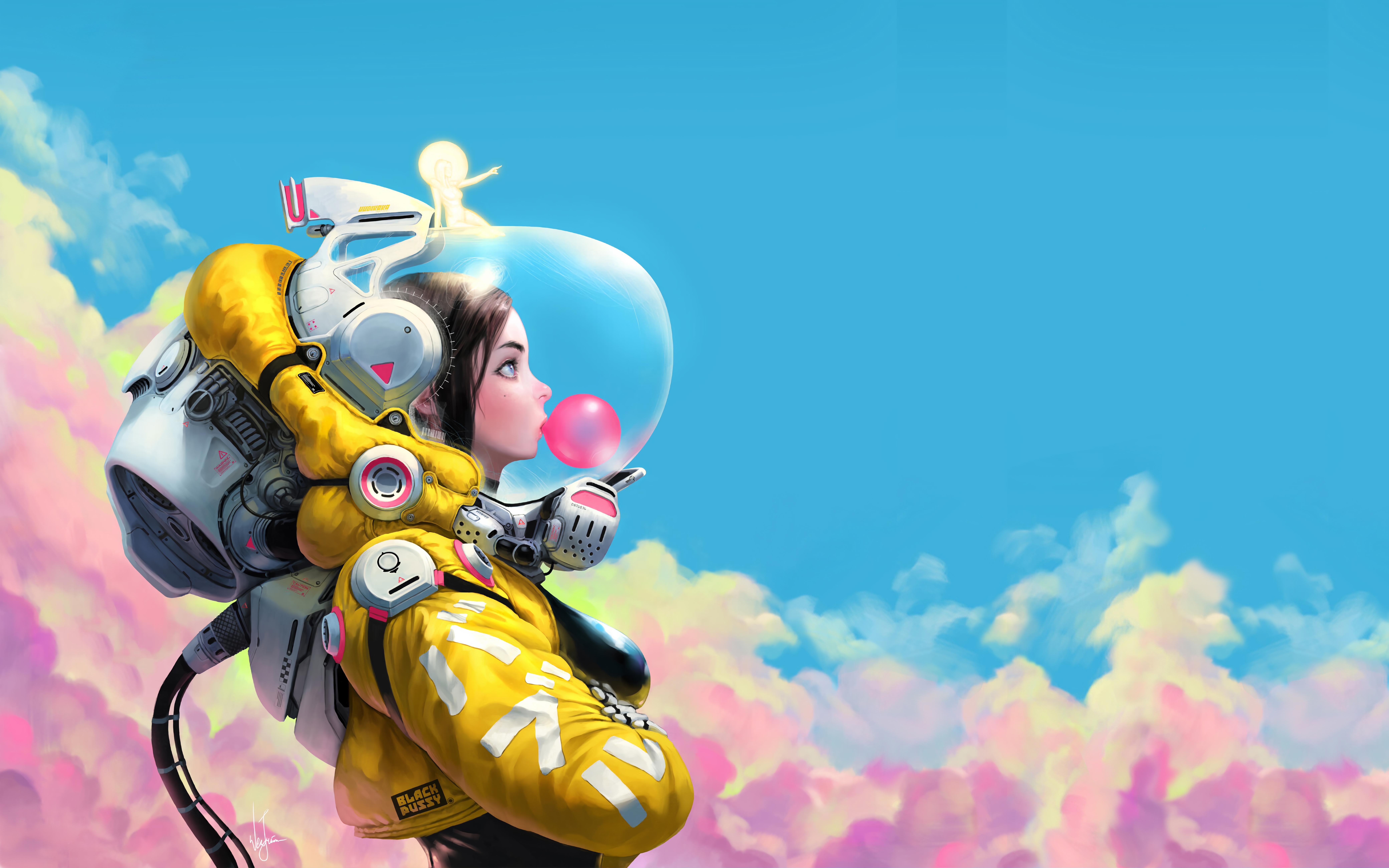 8320x5200 Bubble Gum Space Girl 8k 8k HD 4k Wallpaper, Image, Background, Photo and Picture