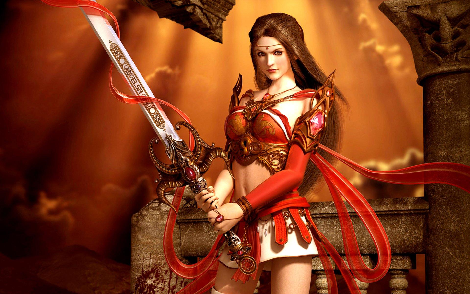 1920x1200 Fantasy Women Warrior HD Wallpaper and Background