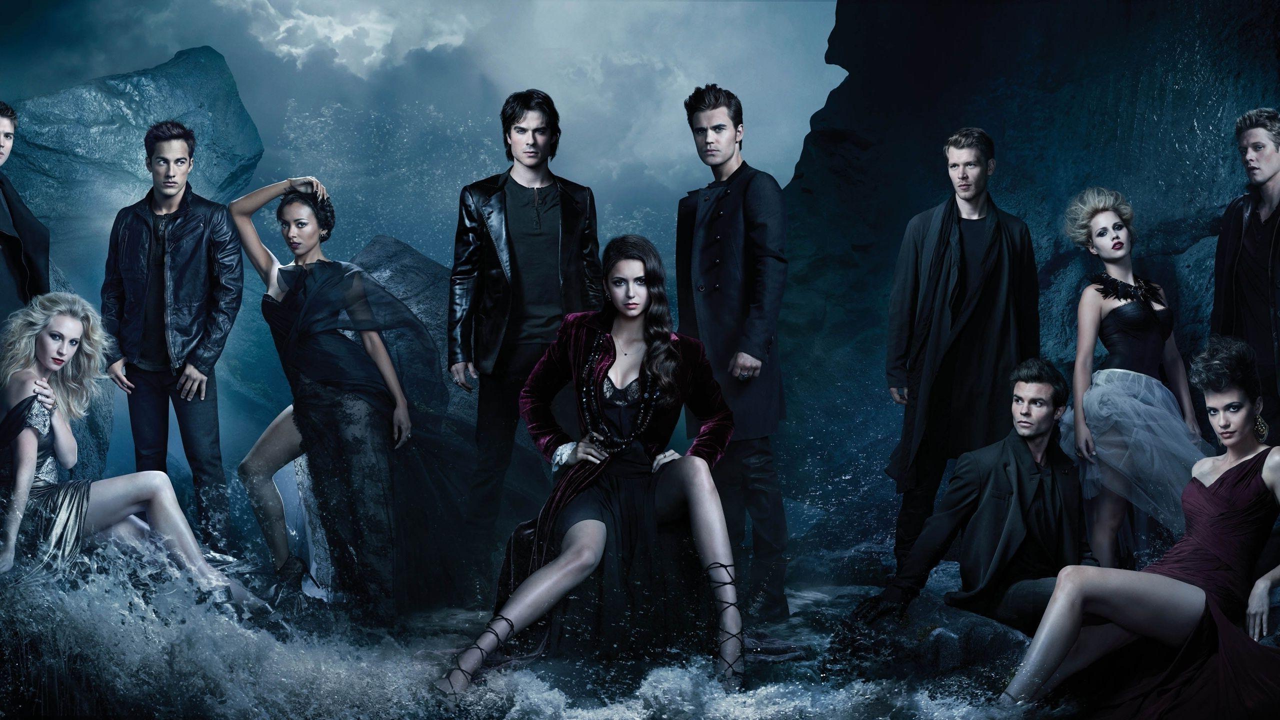 2560x1440 2560x1440 the vampire diaries elena gilbert paul wesley ian somerhalder stefan salvatore damon salvatore nina dobrev wallpaper