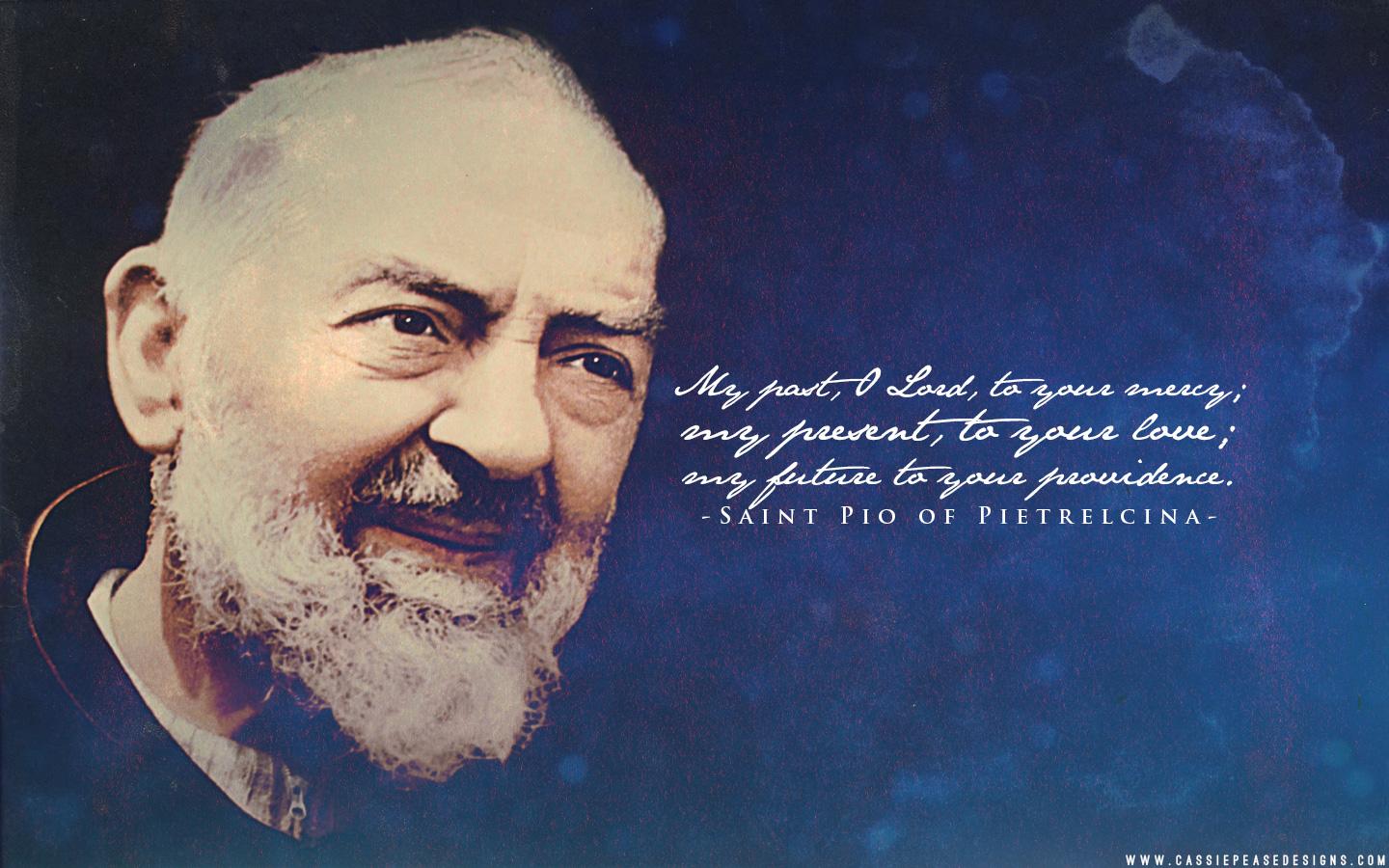 1440x900 Padre Pio (blue) Desktop Wallpaper. Cassie Pease Designs