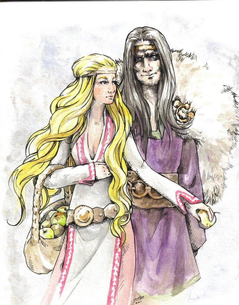 791x1011 Idunn and Loki mythology Fan Art