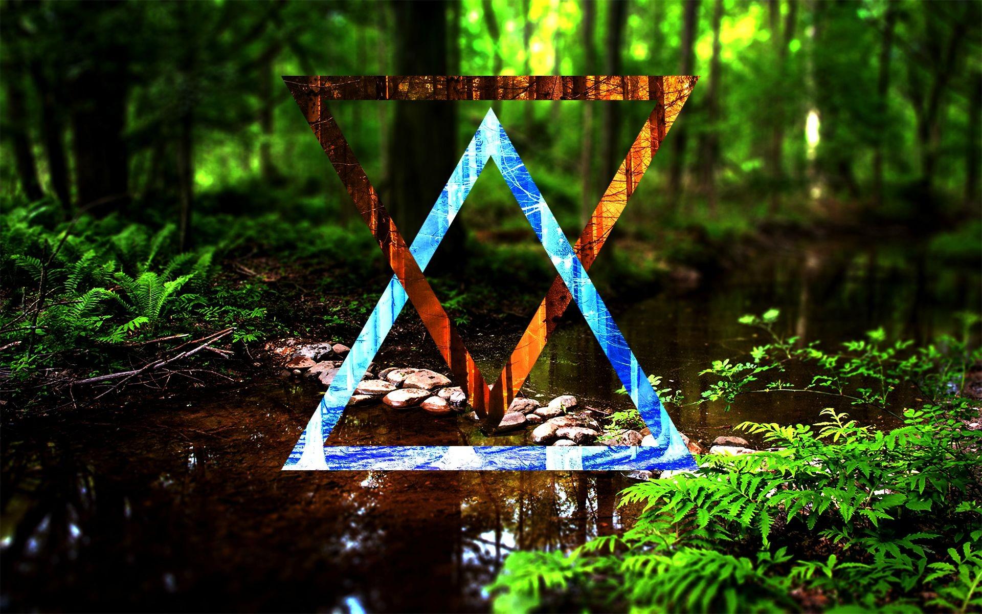 1920x1200 abstract forest triangle digital art nature wallpaper