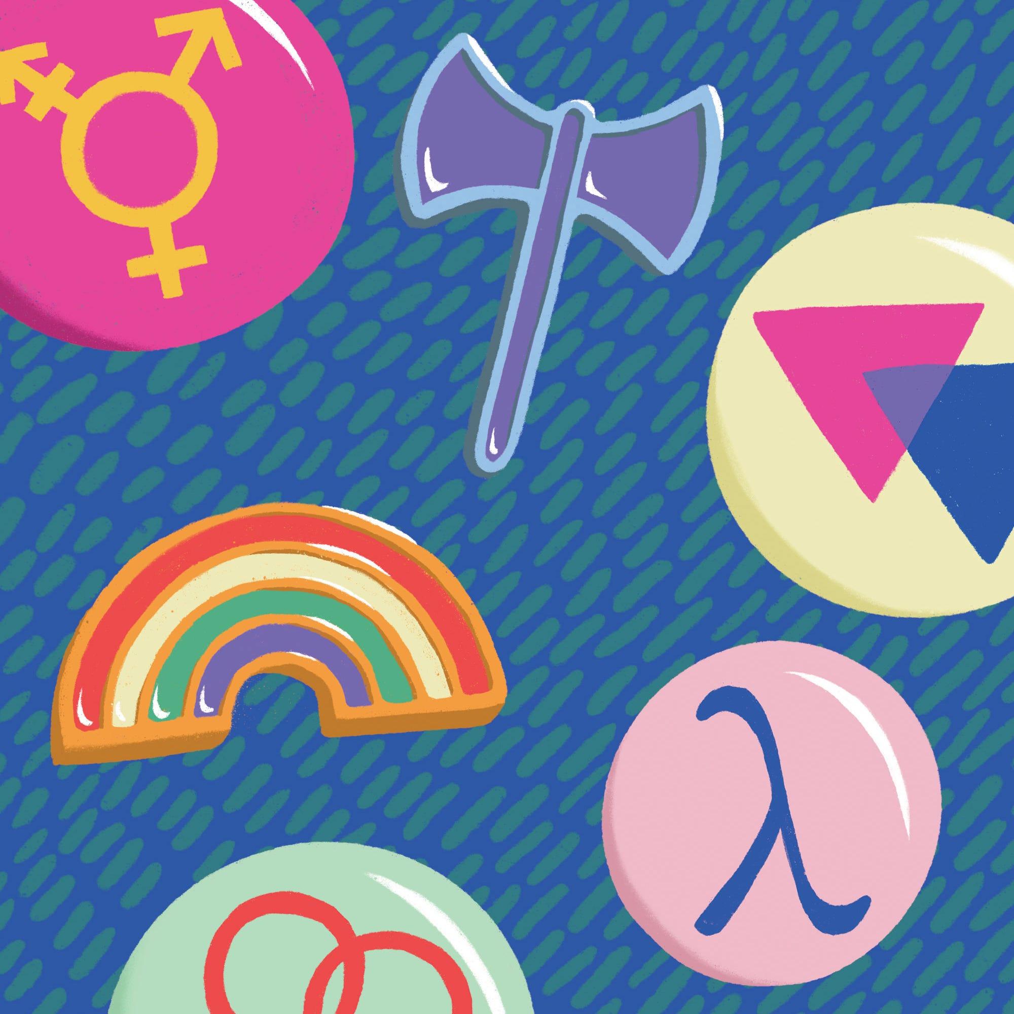 2000x2000 LGBT Symbols Meaning: Labrys, Double Moon, Biangles