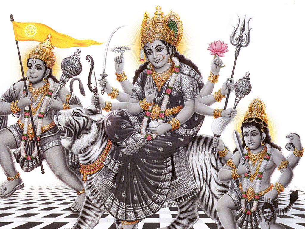 1024x768 Hindu God Wallpaper: Hindu Goddess Durga Wallpaper Free Download