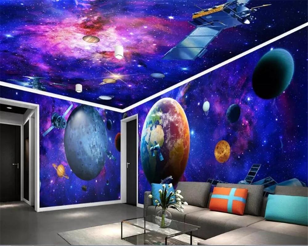1000x800 beibehang mural Custom abstract photo wallpaper universe galaxy earth 3D theme space ceiling wallpaper wallpaper for walls 3 d. Wallpaper