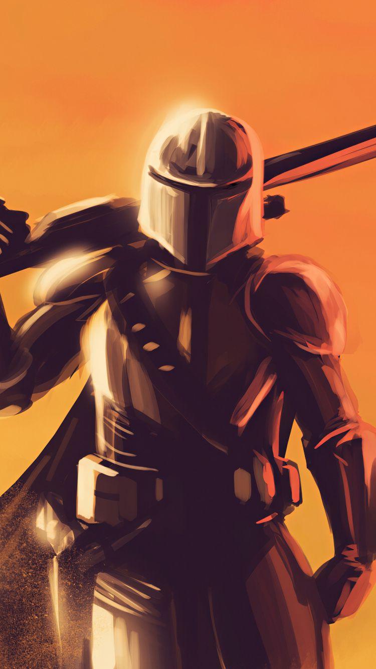 750x1334 Artwork, soldier, star wars, The Mandalorian wallpaper. Star wars awesome, Star wars drawings, Star wars wallpaper