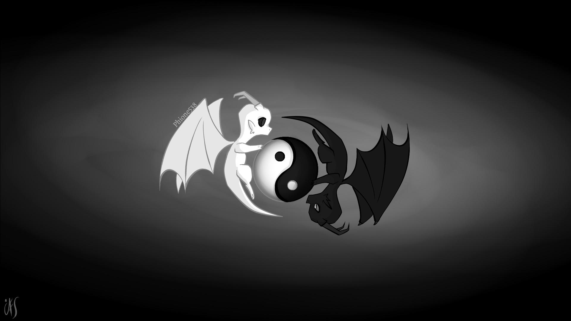 1920x1080 Yin Yang Dragon Wallpaper