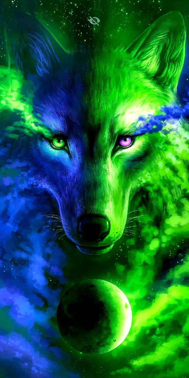 640x1280 Galaxy Wolf Wallpaper