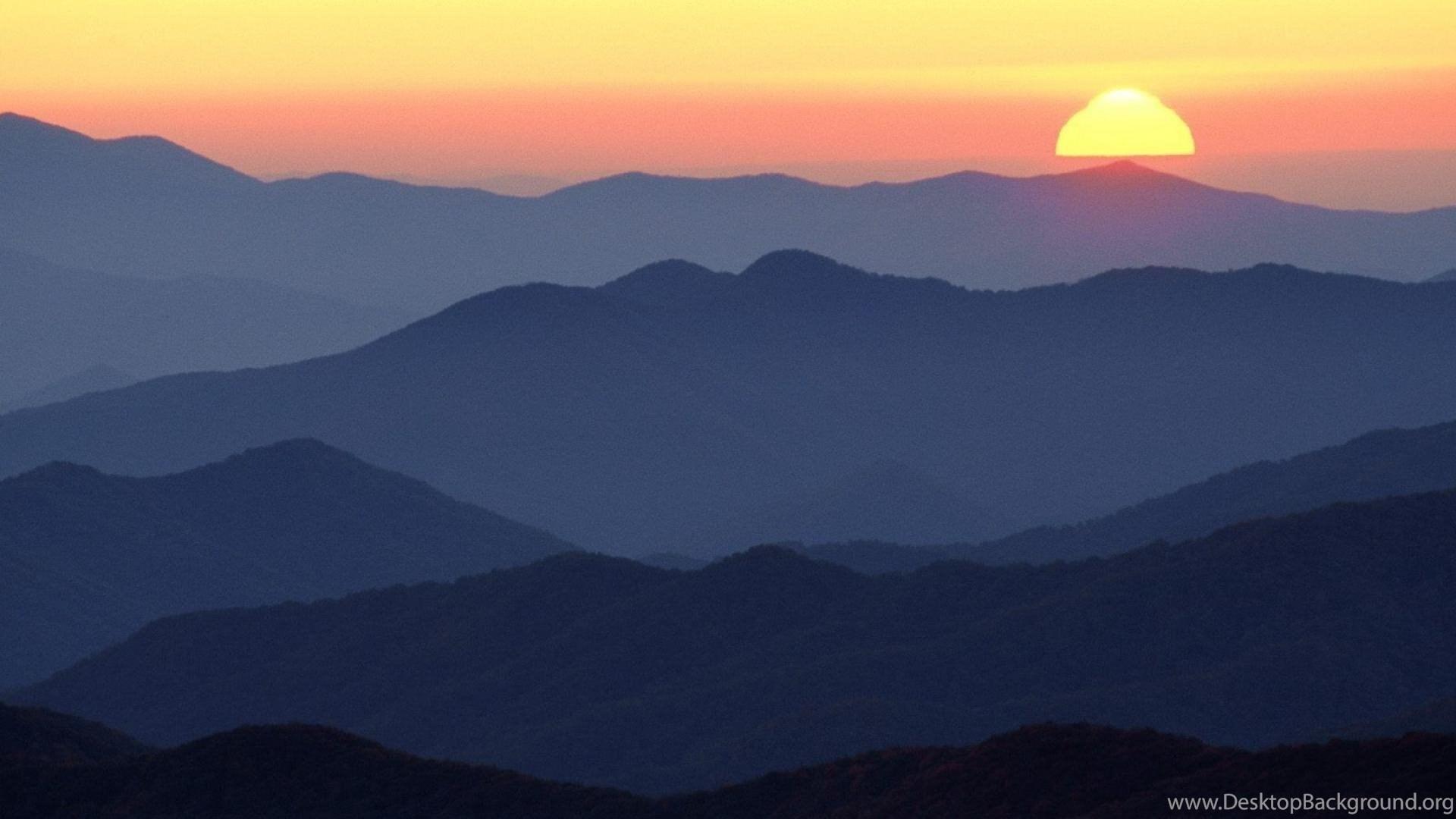 1920x1080 Sunset Nature Tennessee Great Smoky Mountains Wallpaper Desktop Background
