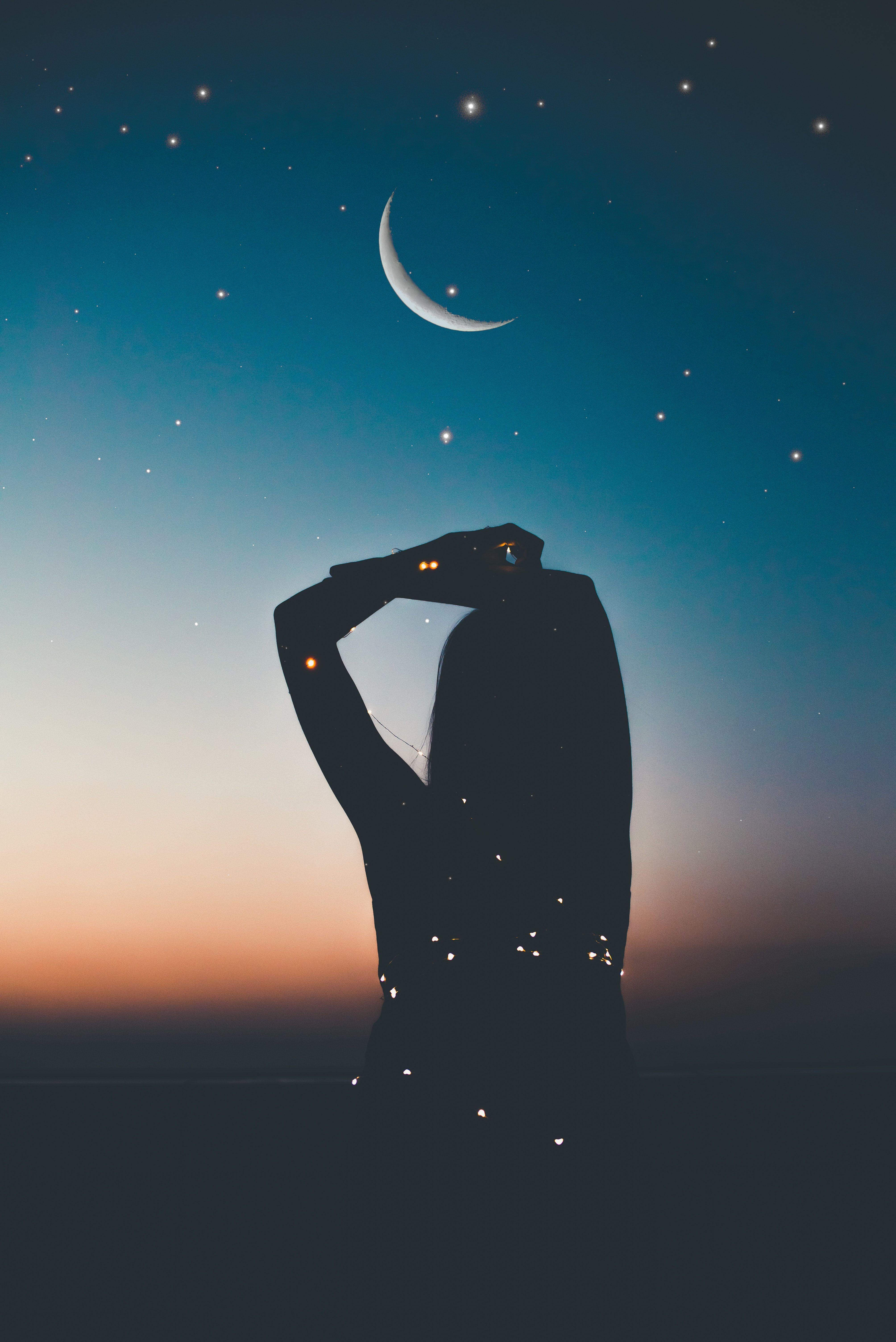 4016x6016 Moon Night Sky Wallpaper