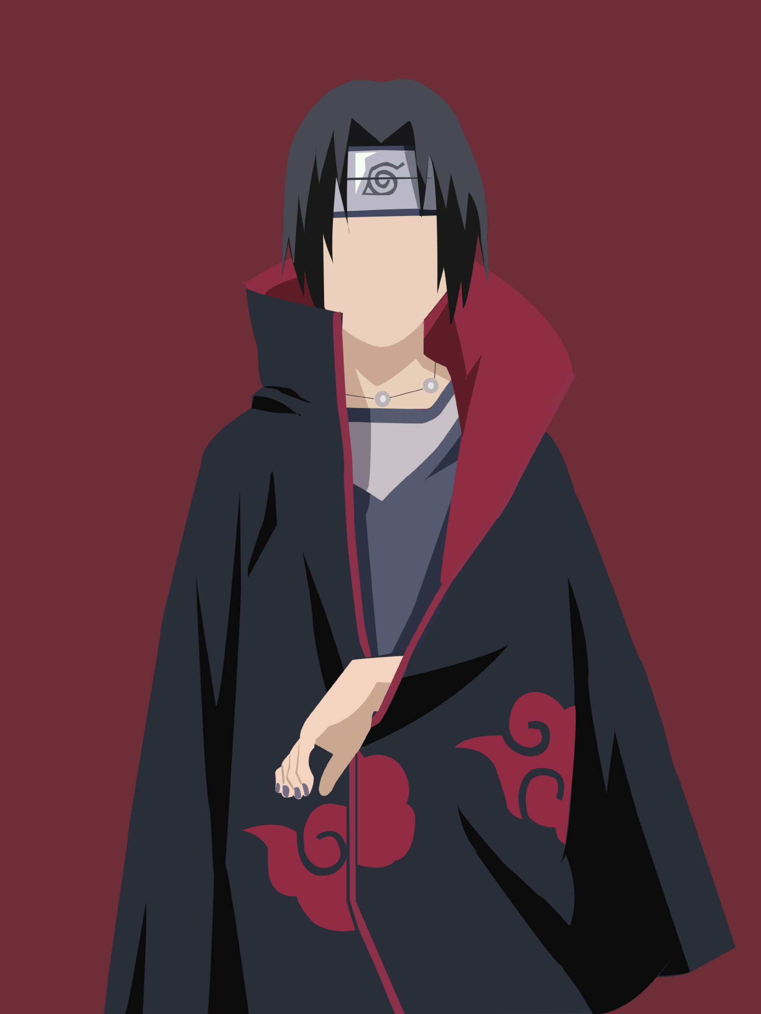 1536x2048 Itachi Uchiha Wallpaper 4K, Naruto, Minimal art, 5K, 8K, Minimal
